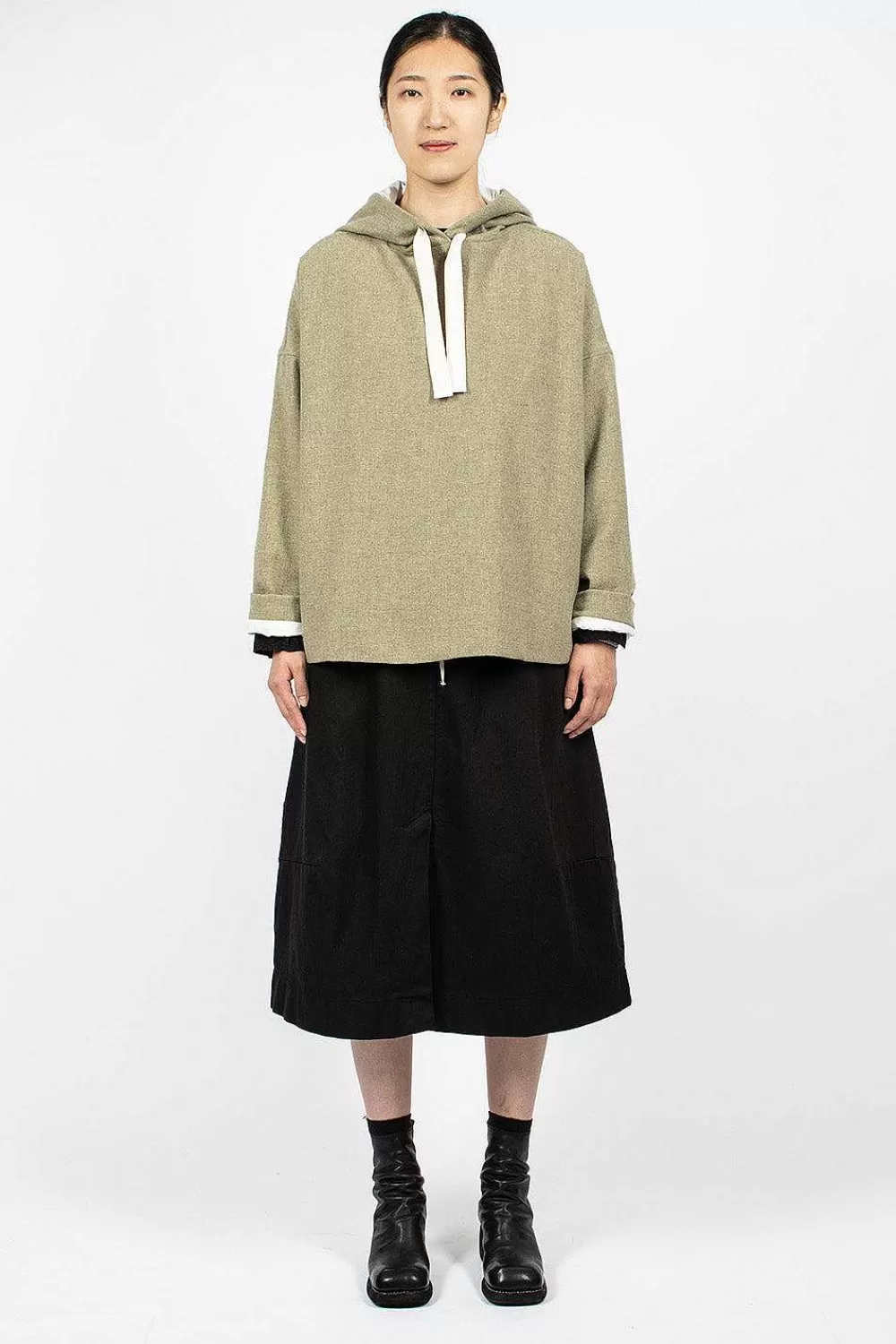 Album di Famiglia 40_210 Oversized Hoodie Olive | Knitwear