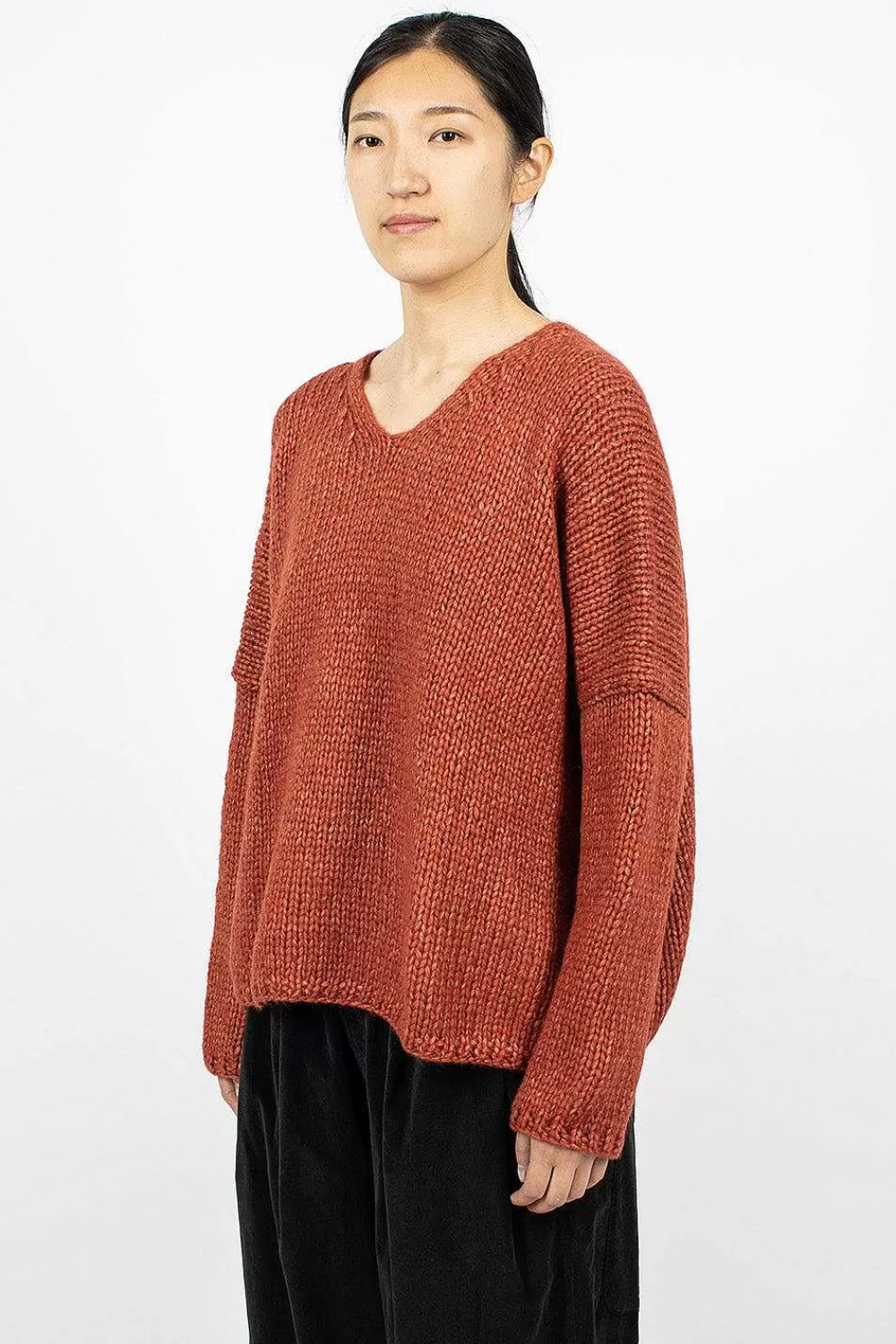 Album di Famiglia 40_212 Oversized V-Neck Red | Knitwear