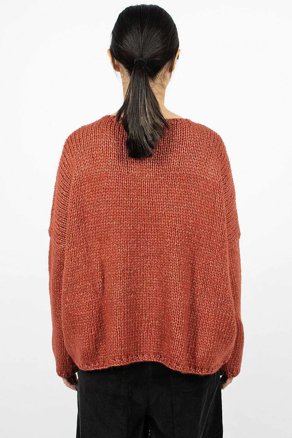 Album di Famiglia 40_212 Oversized V-Neck Red | Knitwear