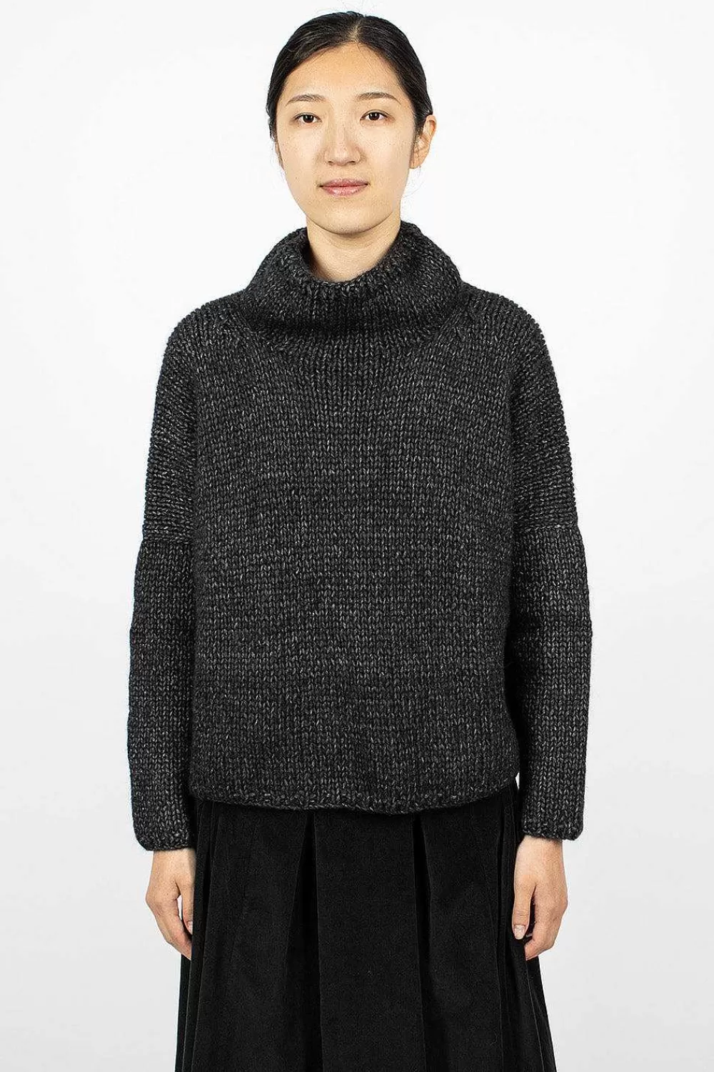 Album di Famiglia 40_213 Oversized High Neck Slate | Knitwear