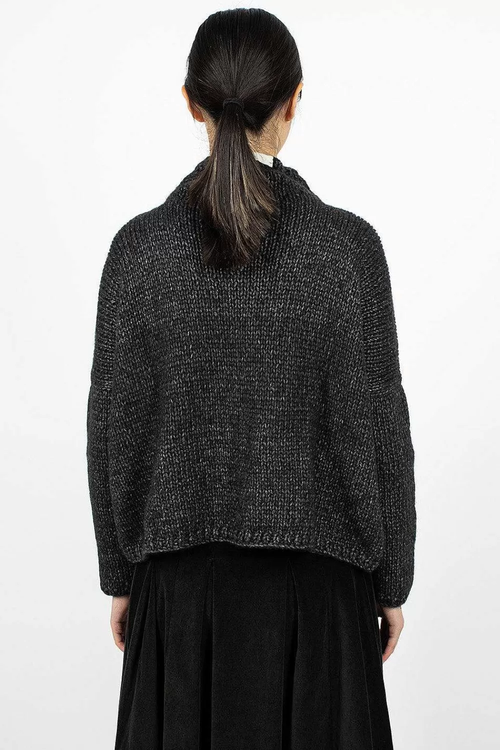 Album di Famiglia 40_213 Oversized High Neck Slate | Knitwear