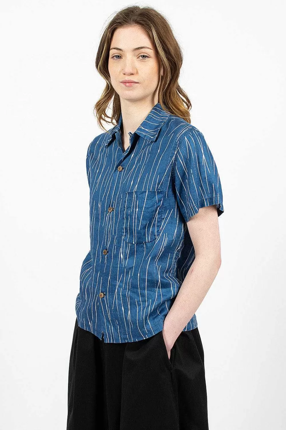 Kapital Aloha French Linen Shirt Indigo | Shirts