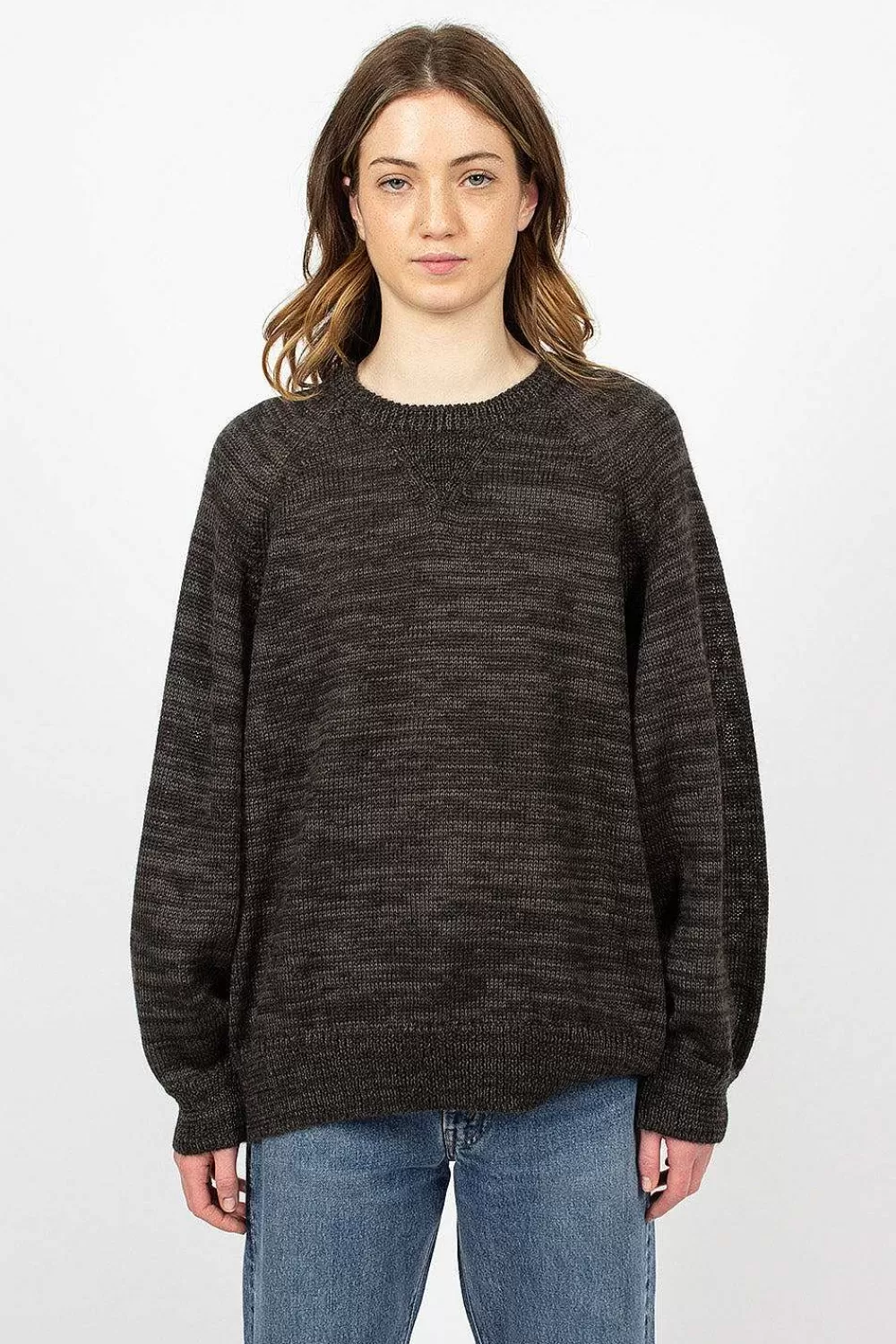 VISVIM Amplus Crew Knit Black | Tops