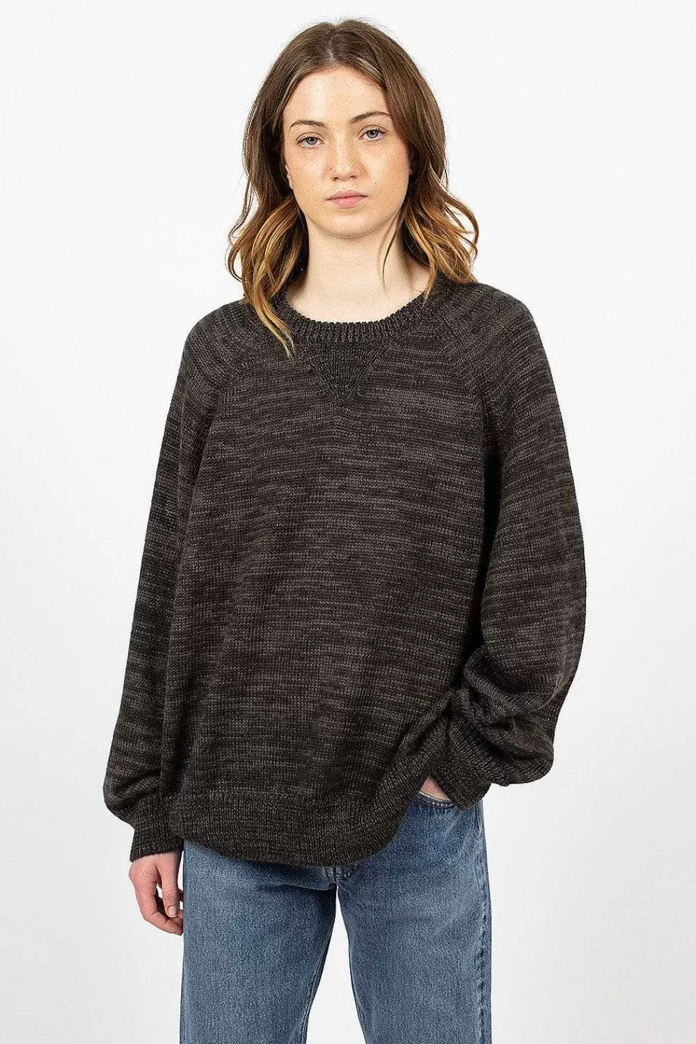 VISVIM Amplus Crew Knit Black | Tops