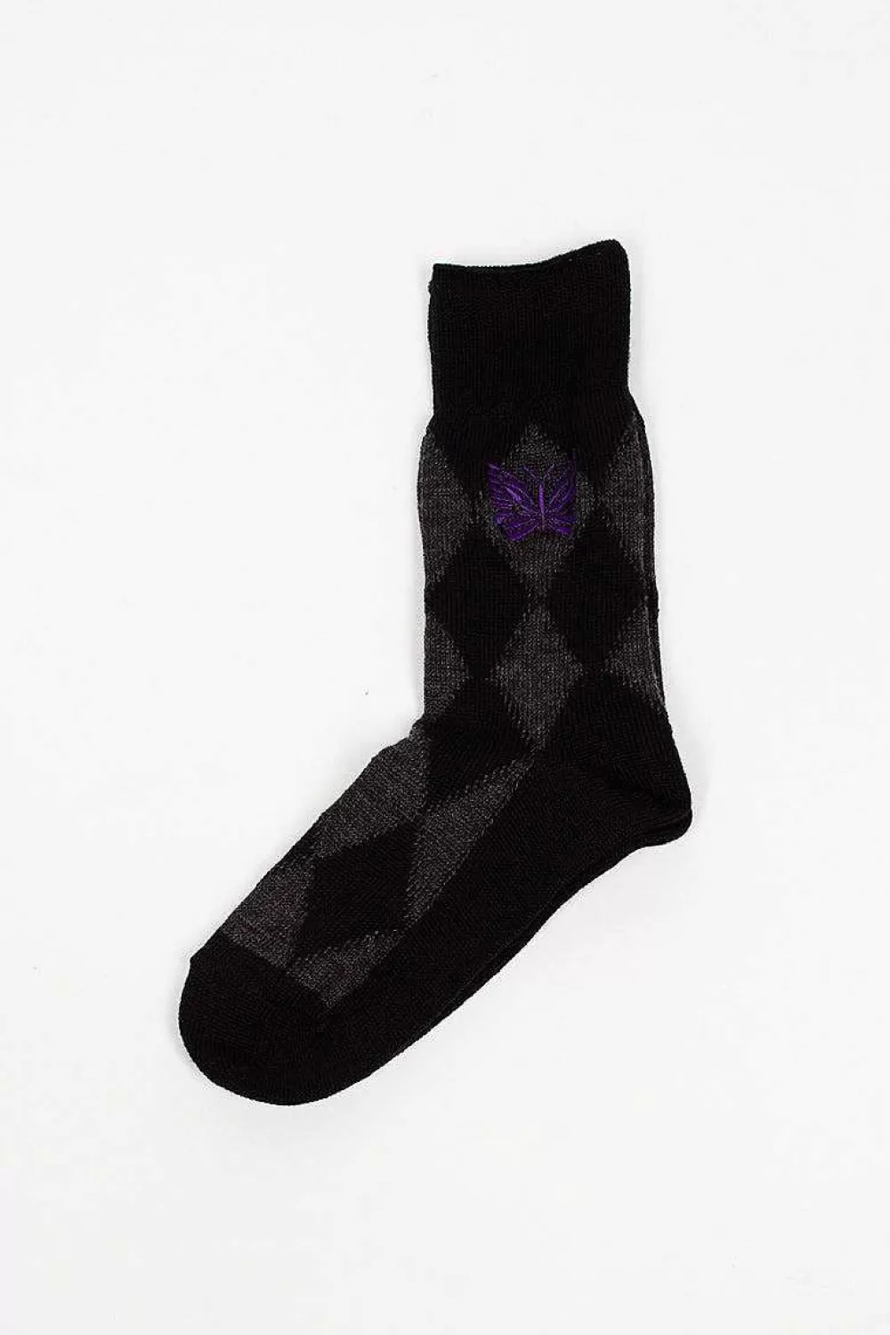 Needles Argyle Jacquard Socks Charcoal | Tights & Socks