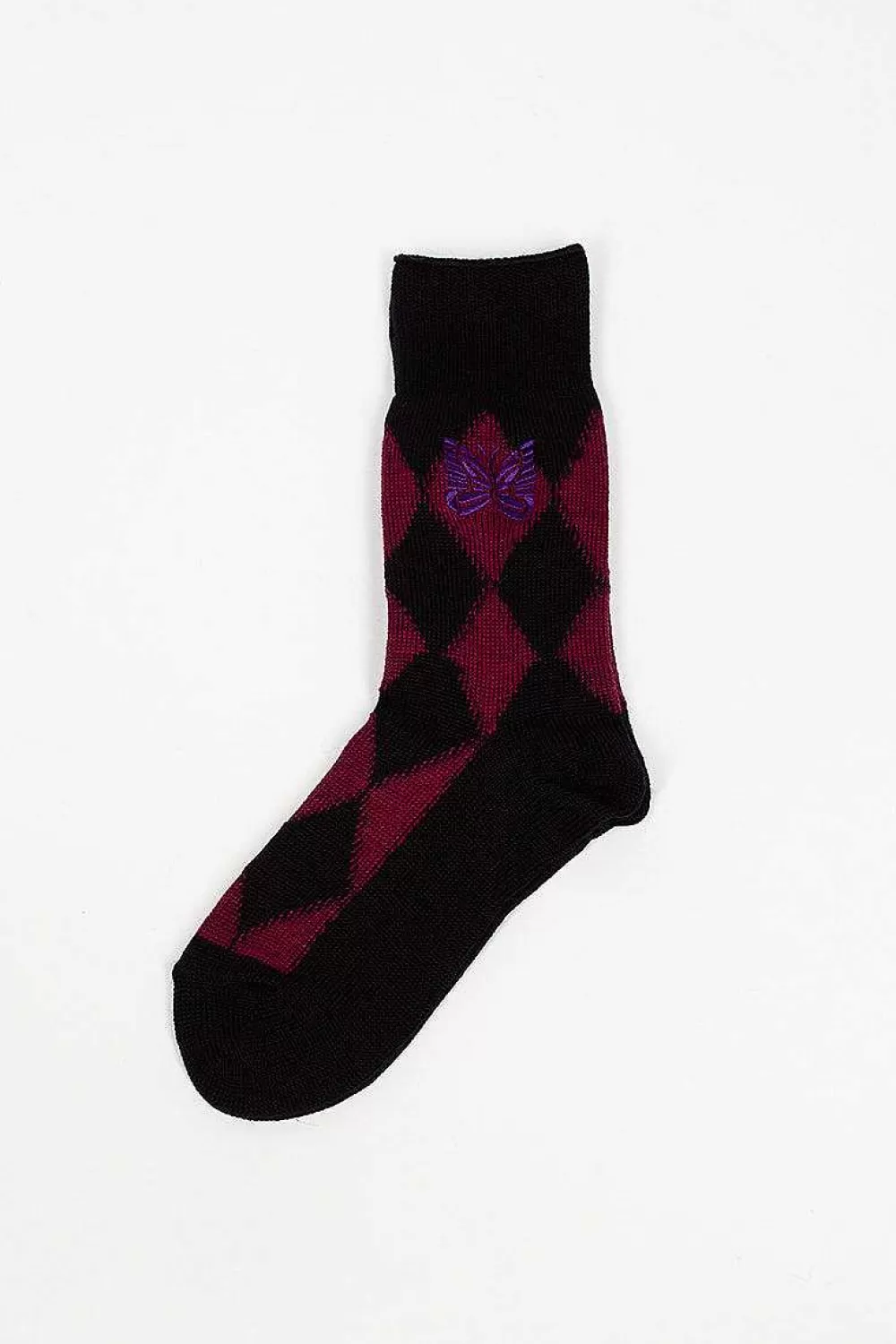 Needles Argyle Jacquard Socks Wine | Tights & Socks