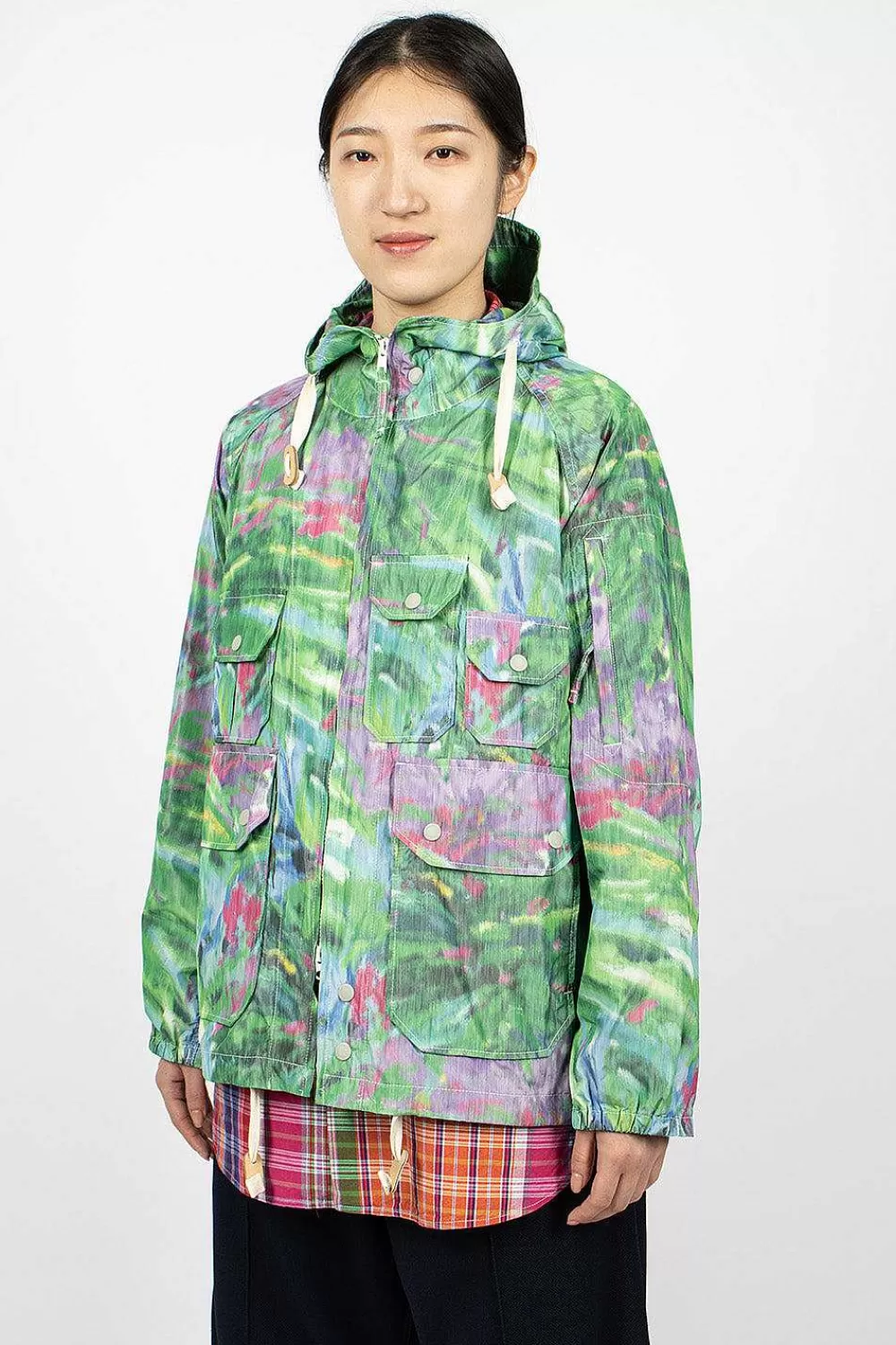 Engineered Garments FWK Atlantic Parka Green Floral | Outerwear