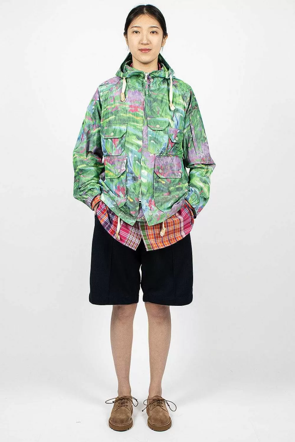 Engineered Garments FWK Atlantic Parka Green Floral | Outerwear