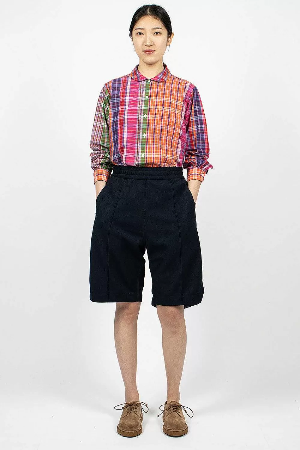 Engineered Garments FWK Bb Shorts Diamond Poly Dark Navy | Trousers