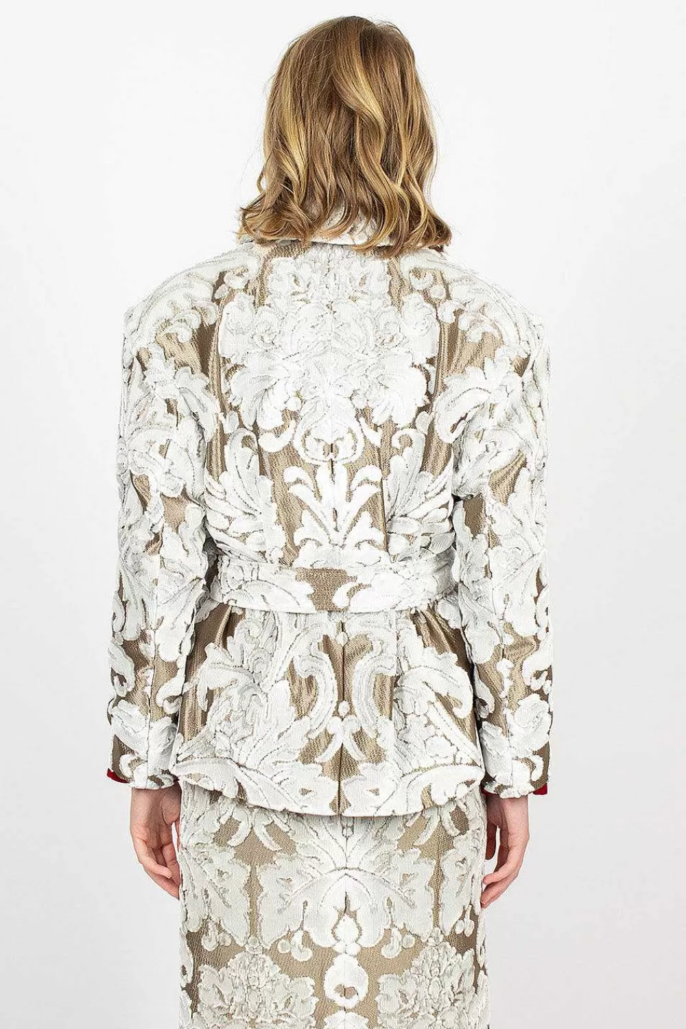 Dries Van Noten Belted Coat Ecru Tapestry | Outerwear