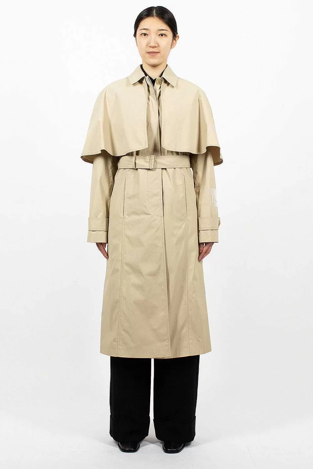 Acne Studios Belted Trench Coat Beige | Outerwear