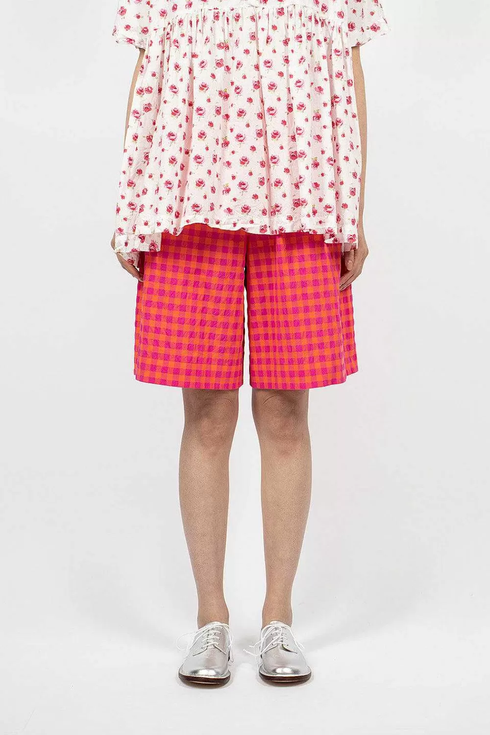 Daniela Gregis Bermuda Shorts Orange/Fuchsia | Trousers