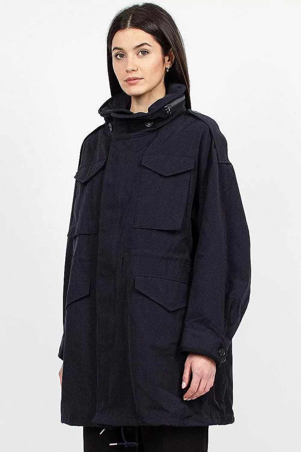 VISVIM Bickle Gabardine Coat Navy | Outerwear