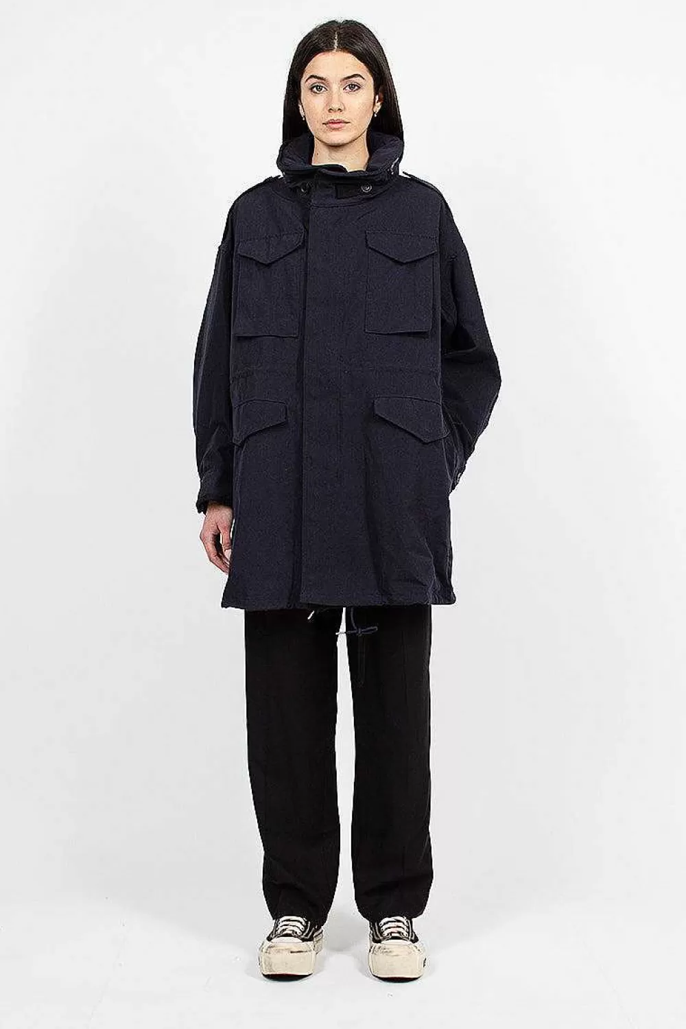 VISVIM Bickle Gabardine Coat Navy | Outerwear