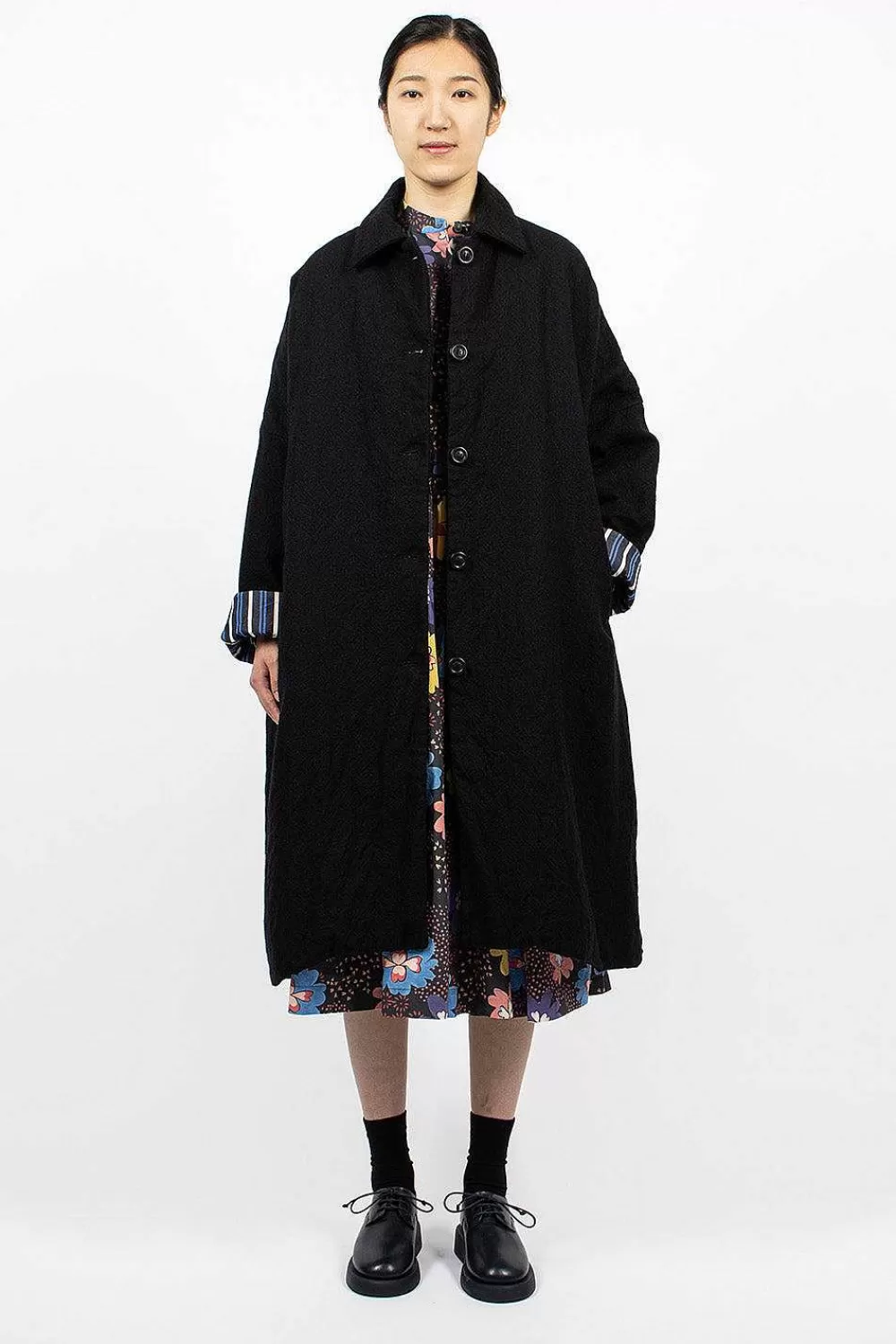 Casey Casey Big Blobby Coat Wool Black | Outerwear