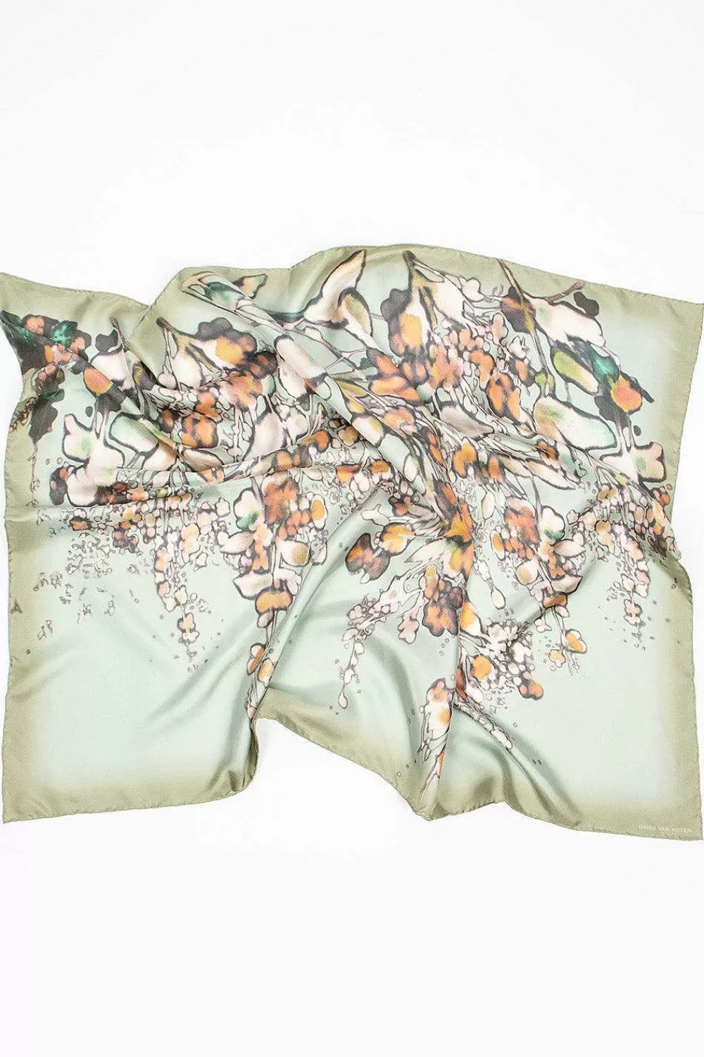 Dries Van Noten Bleached Floral Scarf Light Grey | Scarves & Gloves