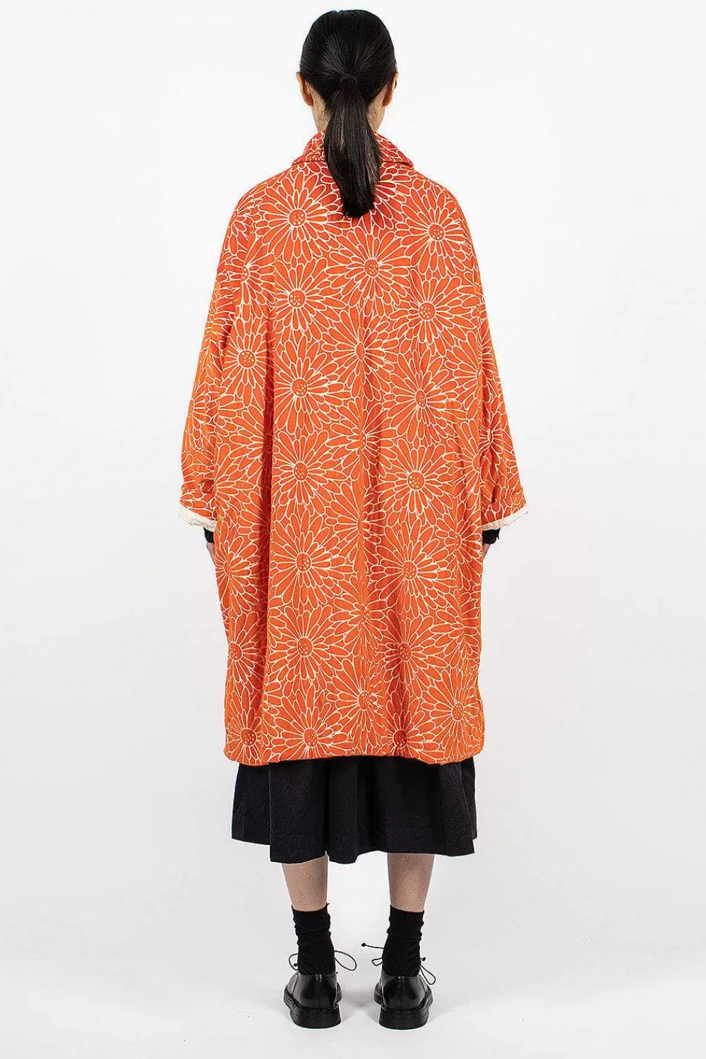 Casey Casey Blob Coat Orange Floral | Outerwear