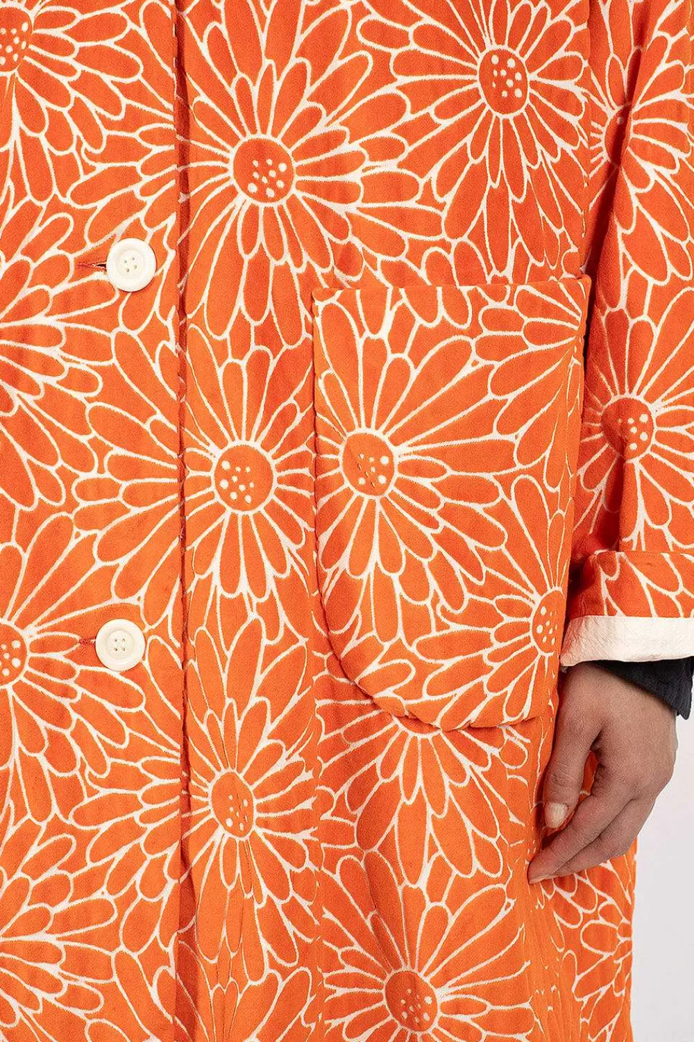 Casey Casey Blob Coat Orange Floral | Outerwear