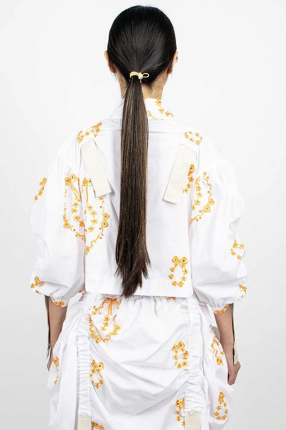 Simone Rocha Bow Wreath Slider Shirt White/Clementine | Shirts