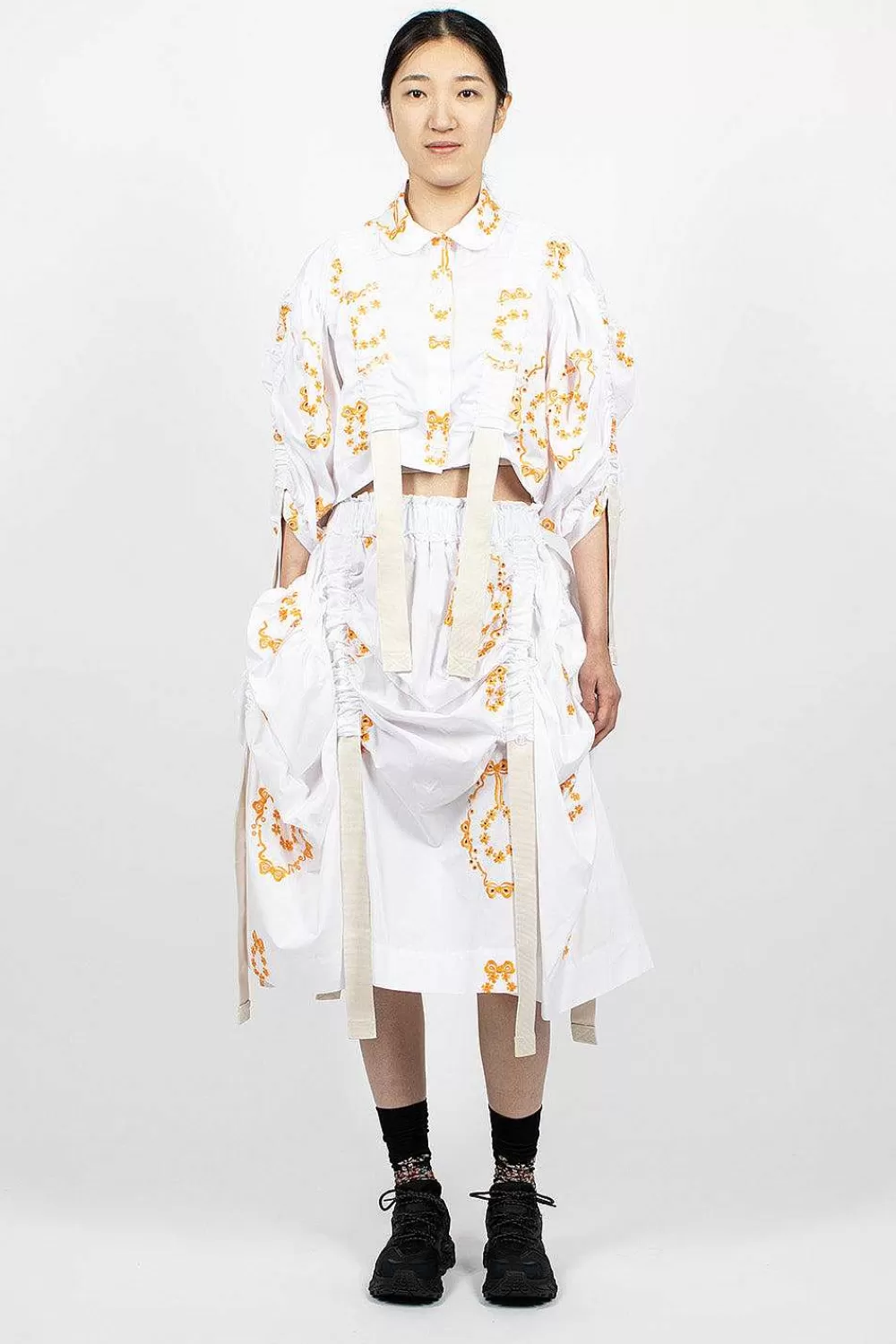 Simone Rocha Bow Wreath Slider Skirt White/Clementine | Skirts