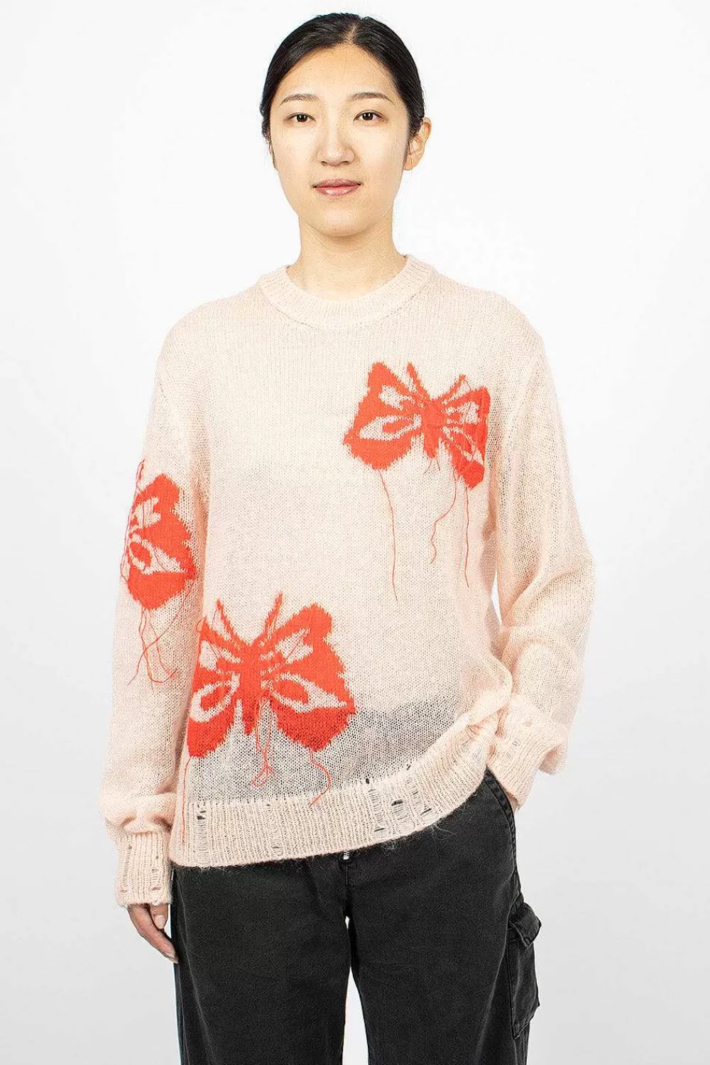 Acne Studios Butterfly Knit Jumper Pink | Knitwear