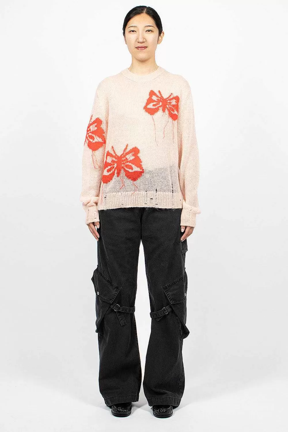 Acne Studios Butterfly Knit Jumper Pink | Knitwear