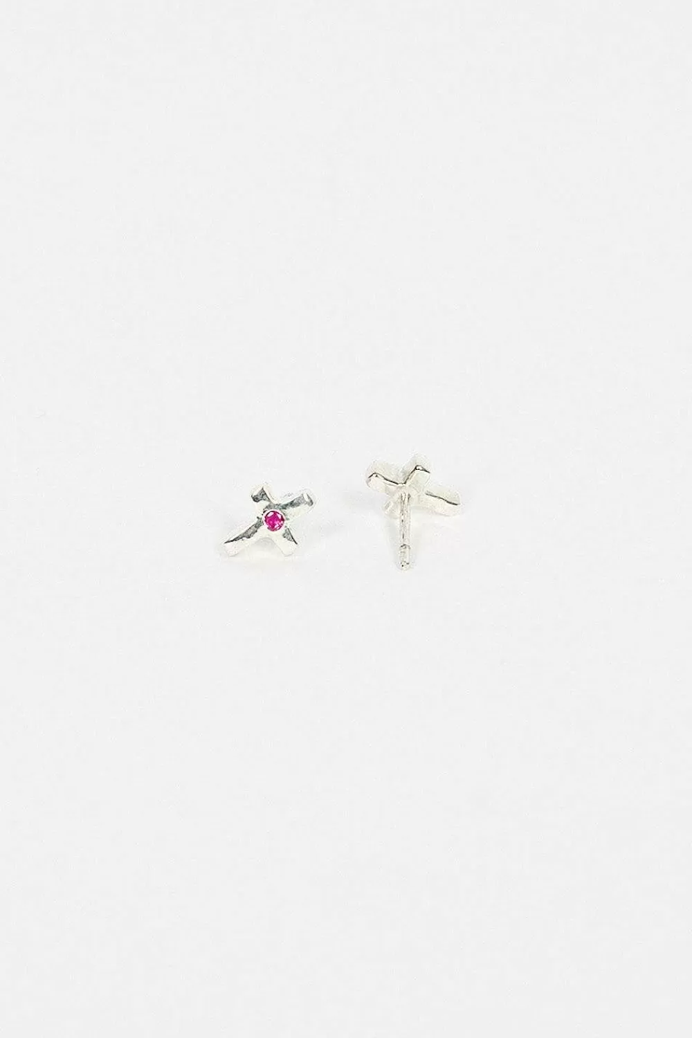 Rosa Maria C18 Cross Earrings Ruby | Earrings