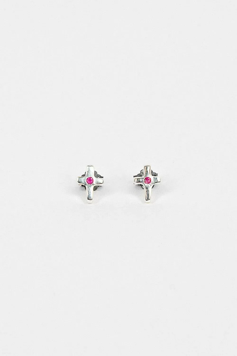 Rosa Maria C18 Cross Earrings Ruby | Earrings