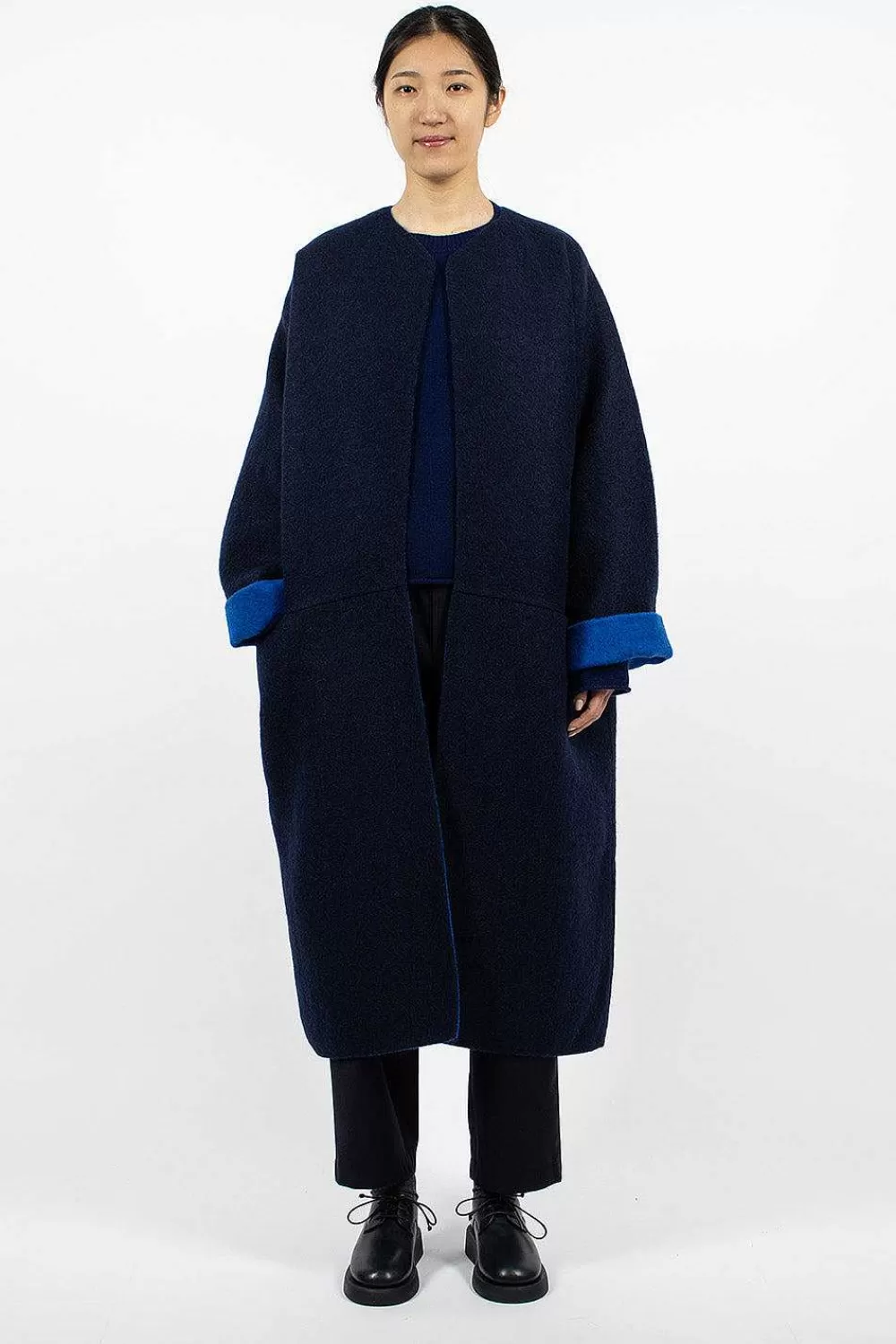 Sofie D'Hoore Cabaret Coat Navy/Royal Blue | Outerwear