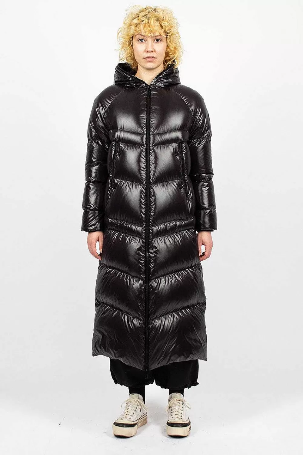 Moncler Chanon Down Coat Black | Outerwear