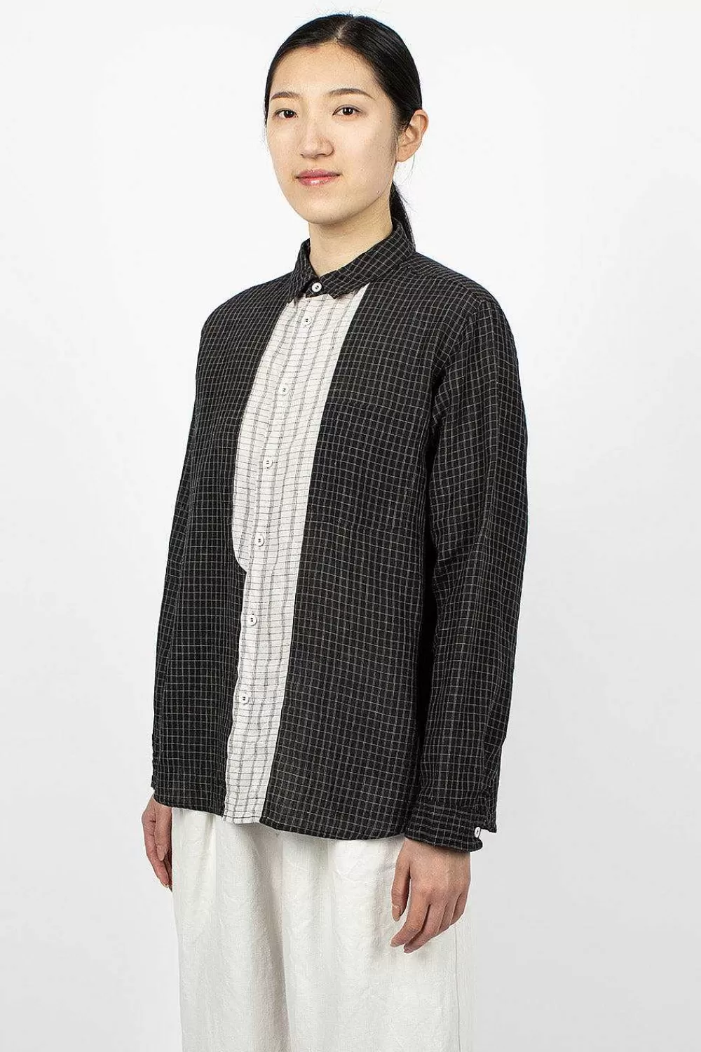 Vlas Blomme Check Shirt Charcoal | Shirts