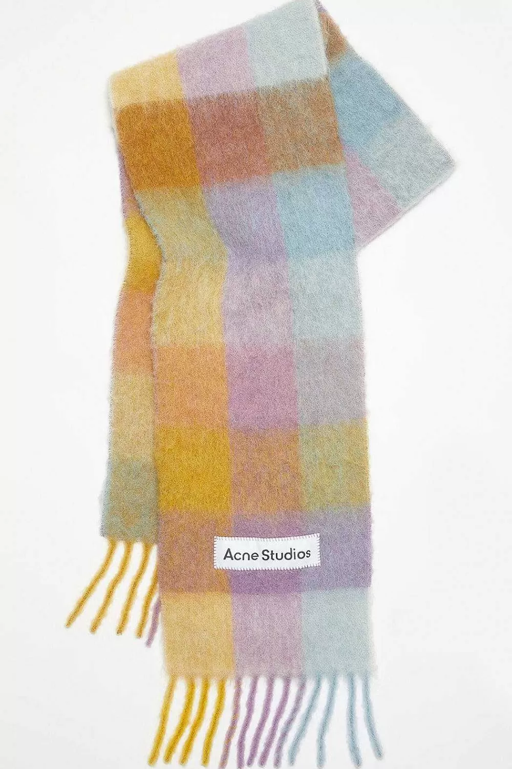 Acne Studios Checked Scarf Violet/Yellow | Scarves & Gloves