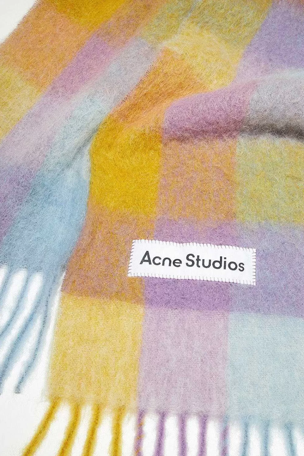 Acne Studios Checked Scarf Violet/Yellow | Scarves & Gloves