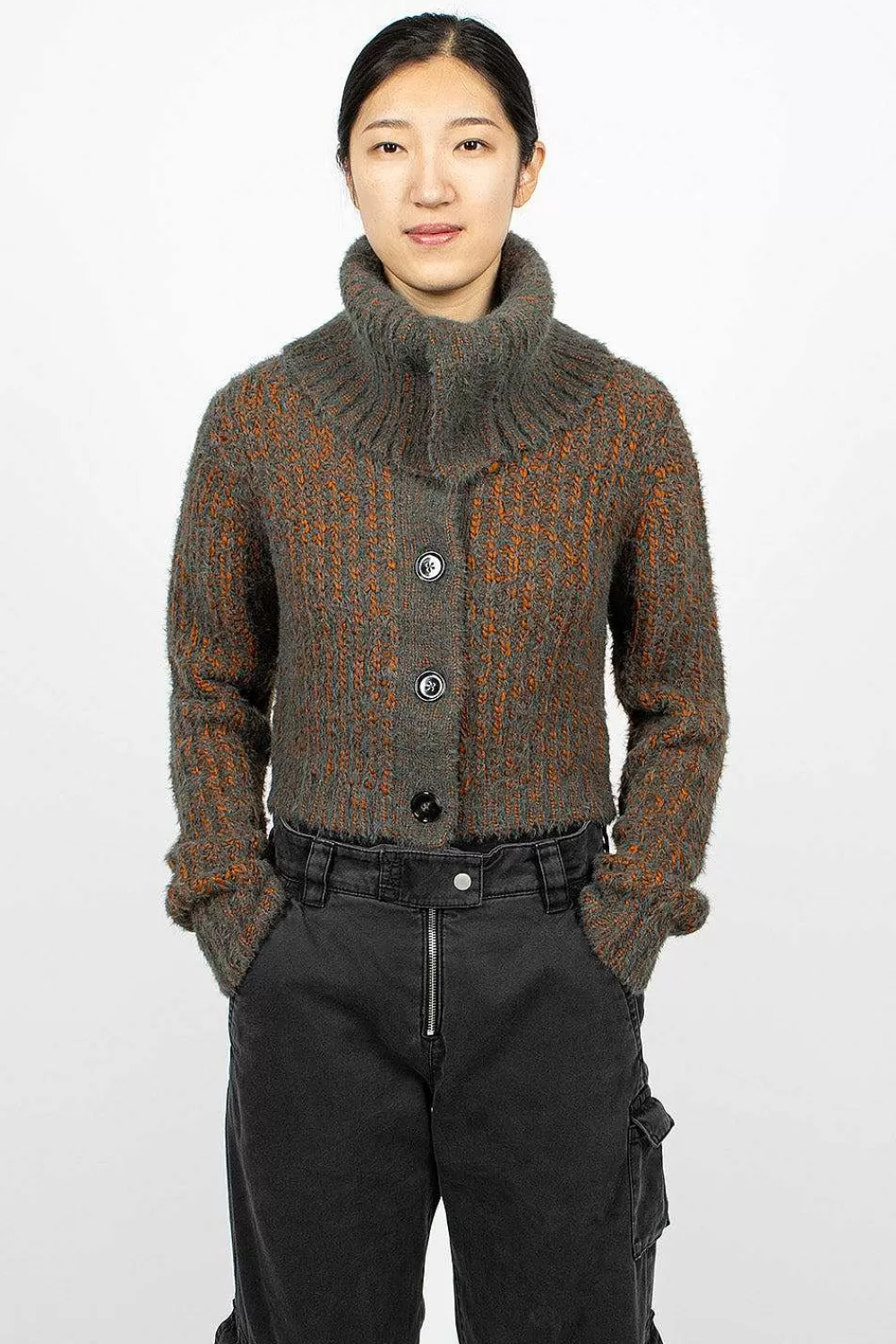 Acne Studios Chunky Cardigan Rust/Multi | Knitwear