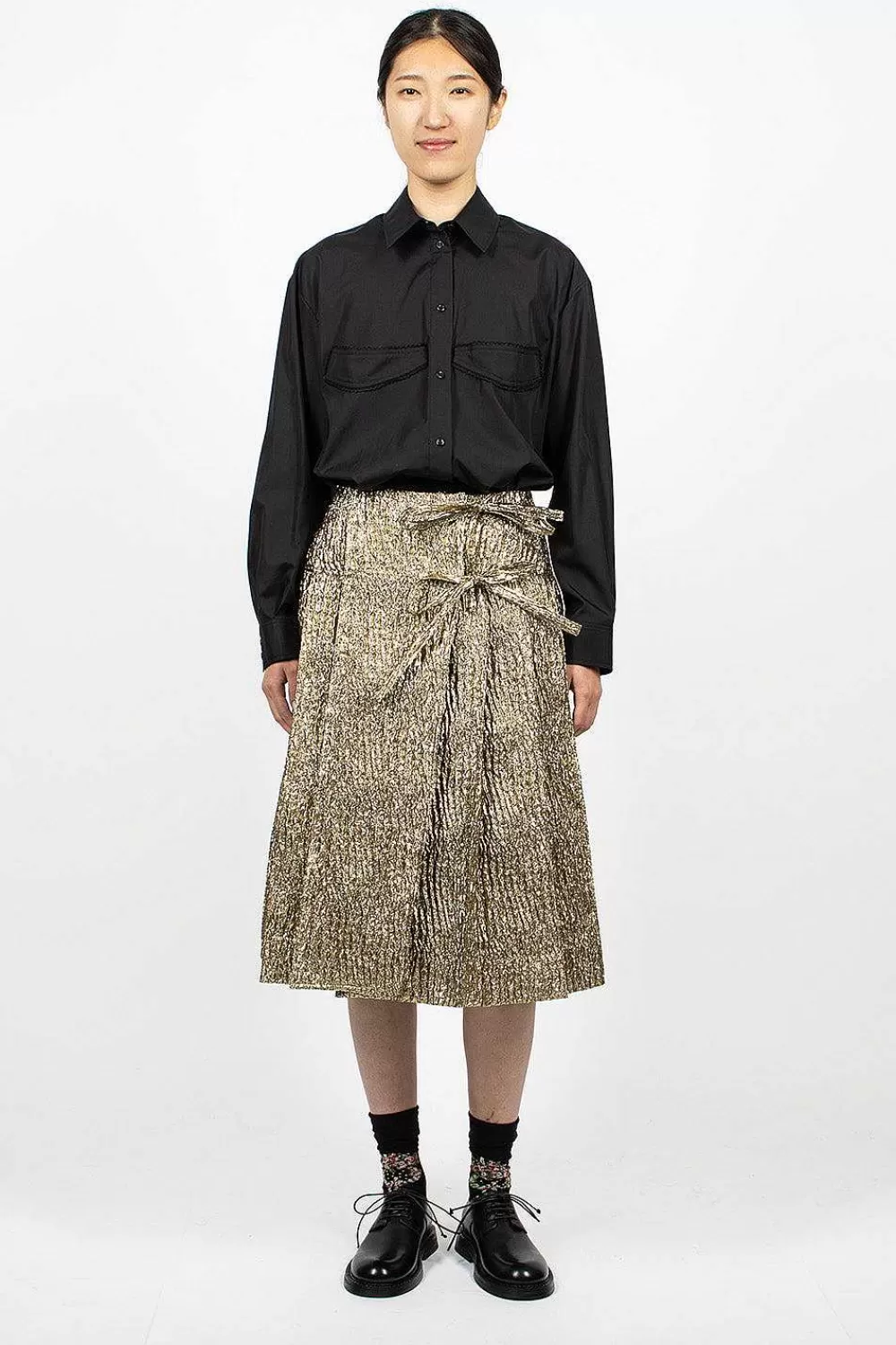 Simone Rocha Cloque Kilt Gold | Skirts