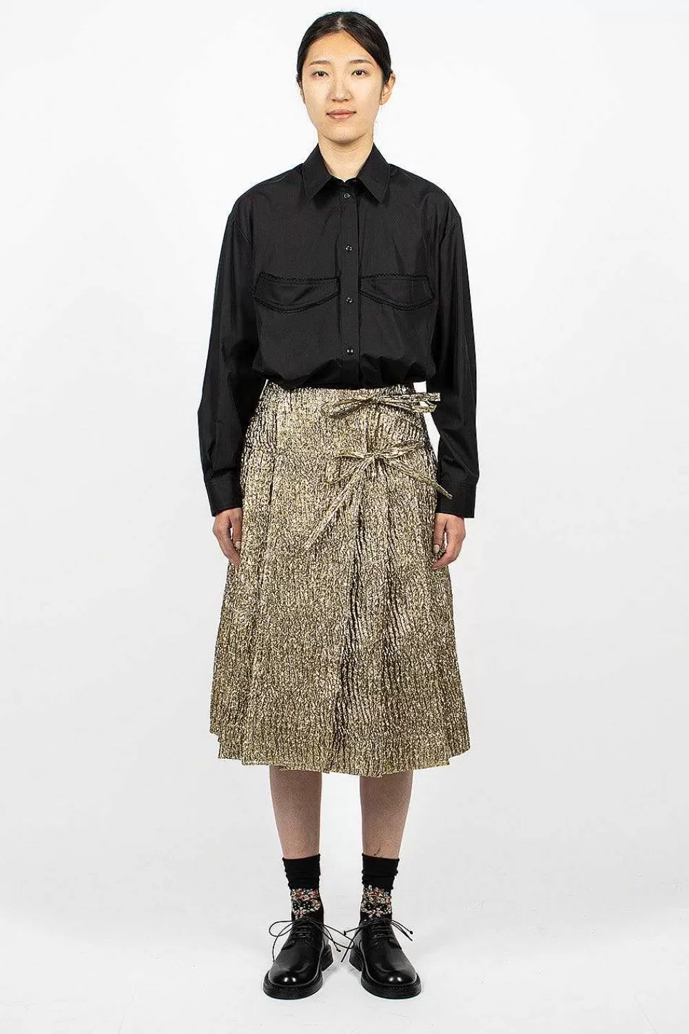 Simone Rocha Cloque Kilt Gold | Skirts