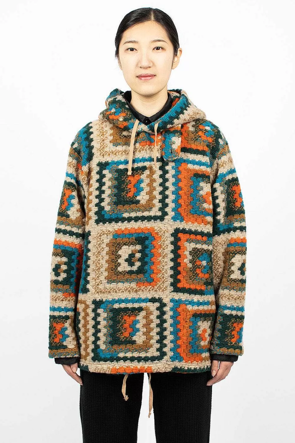 Engineered Garments FWK Crochet L/S Hoodie Multi | Knitwear