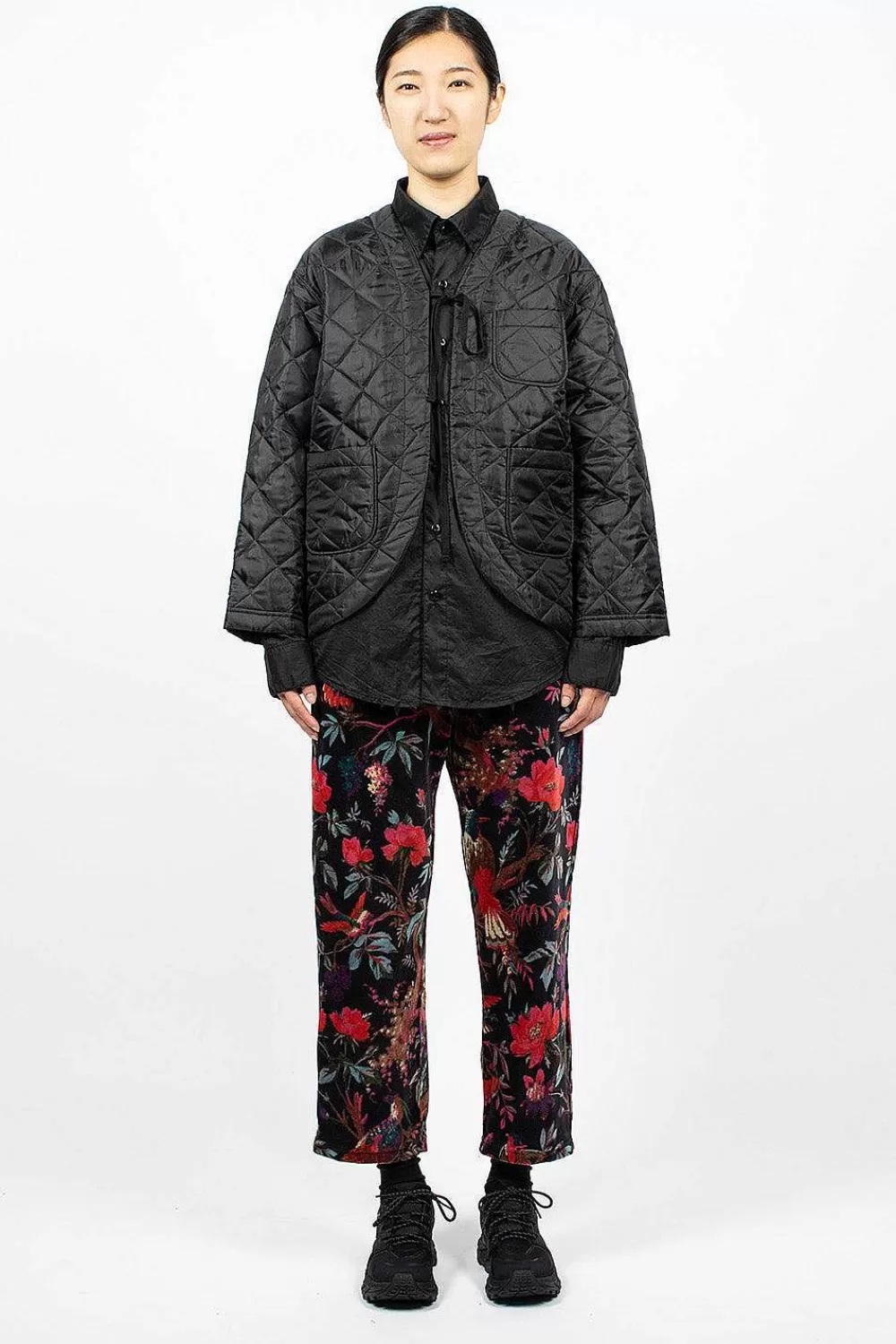 Engineered Garments FWK Diamond Quilted Cutaway Jacket Black | Outerwear