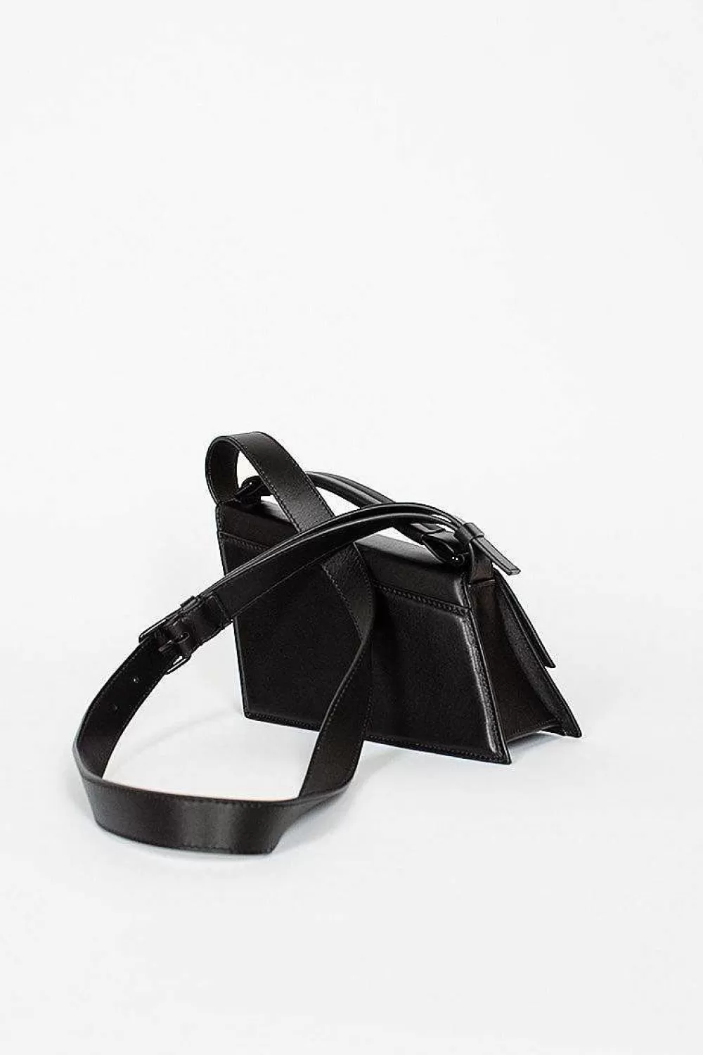 Acne Studios Distorted Leather Handbag Black | Bags