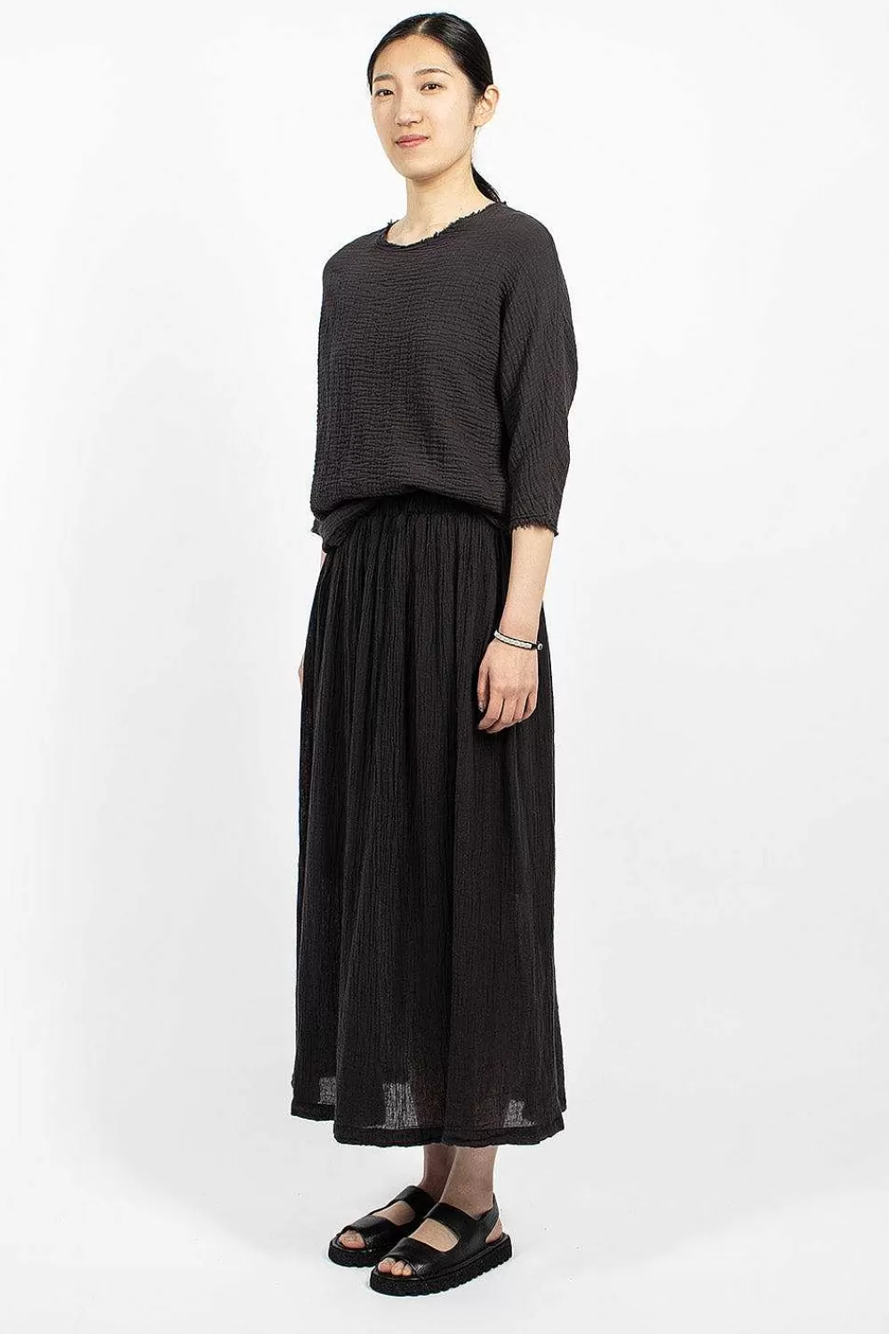 Black Crane Double Layered Skirt Black | Skirts