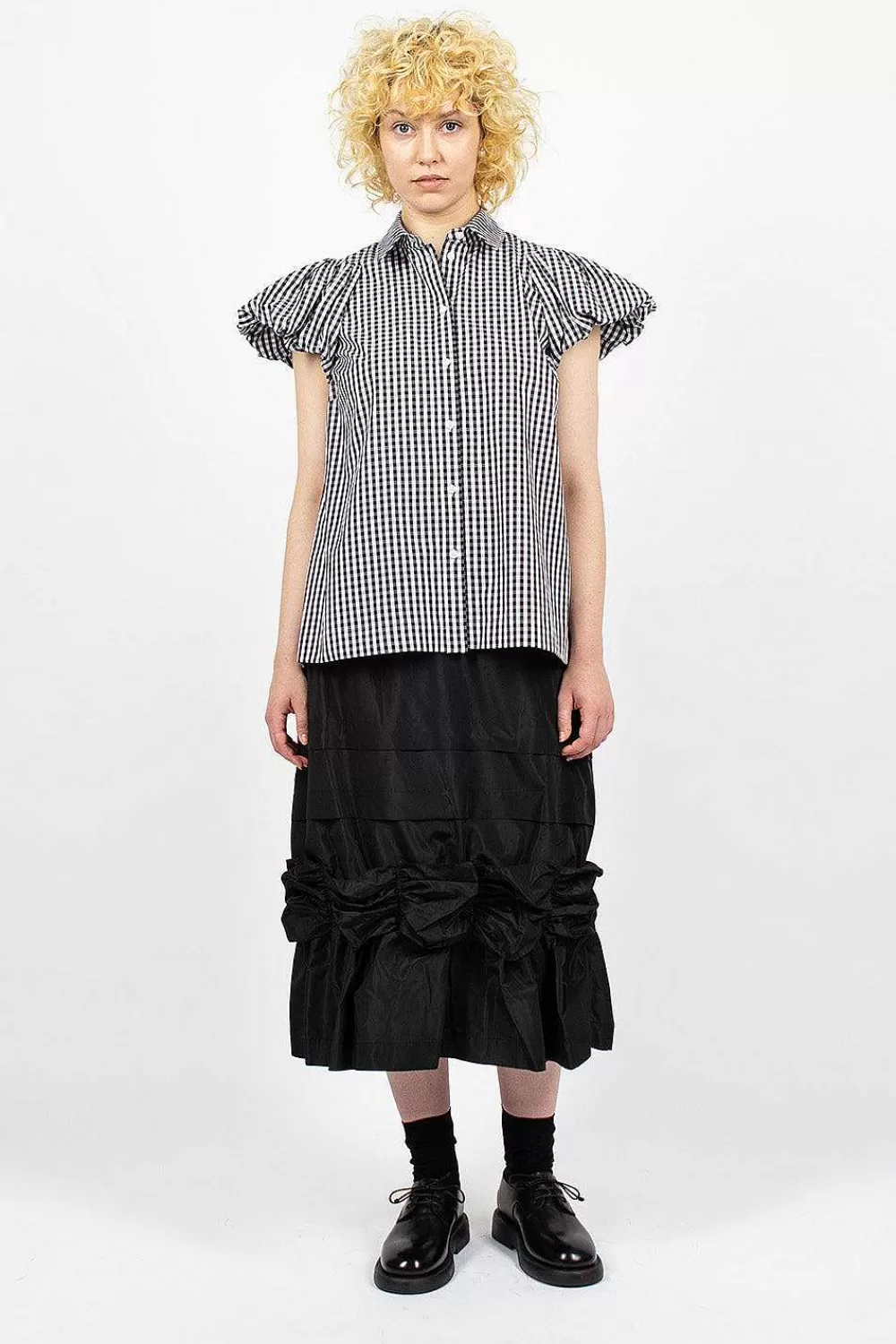 Simone Rocha Fishtail Skirt Gathered Ribbon Black | Skirts