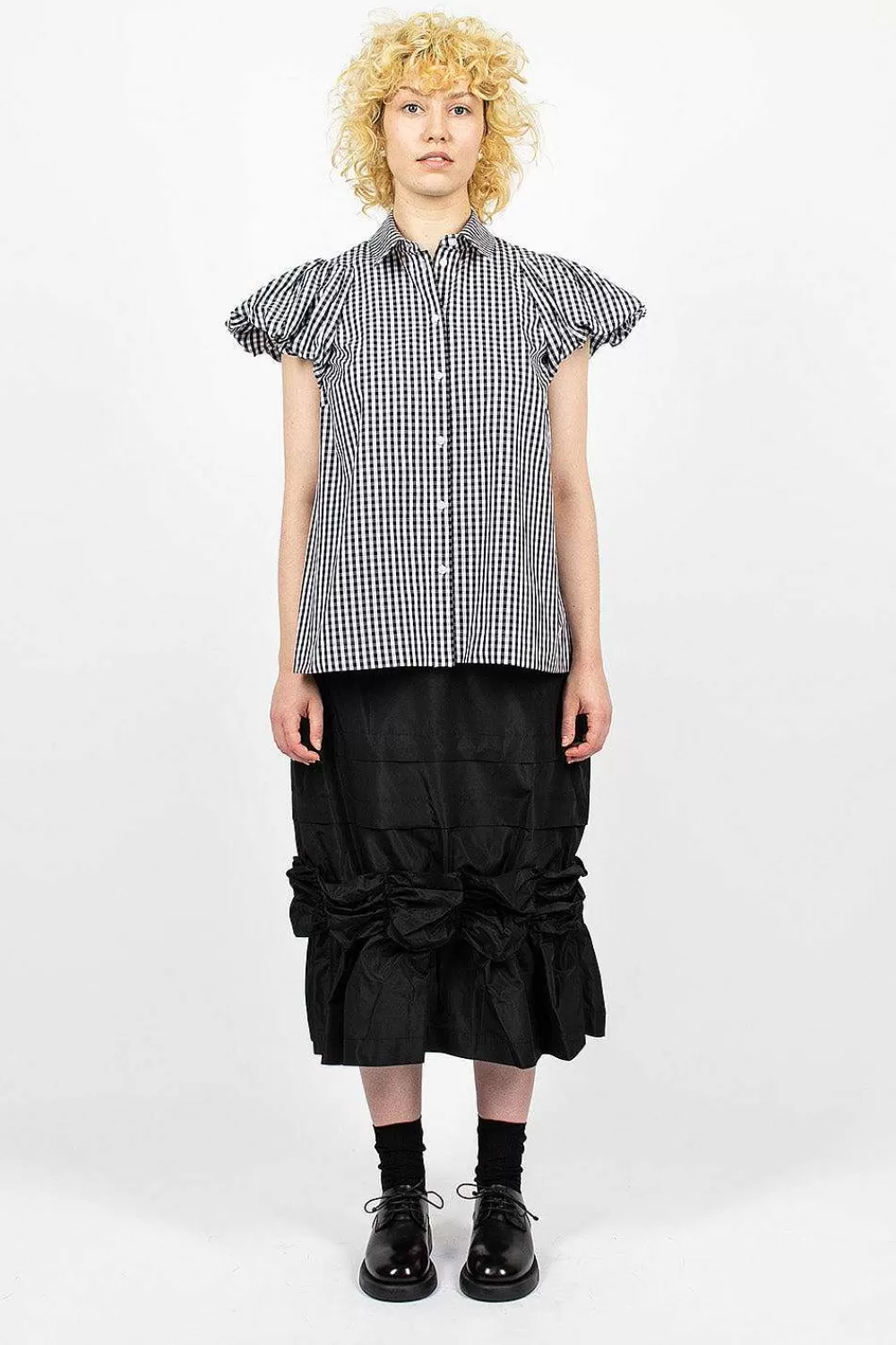 Simone Rocha Fishtail Skirt Gathered Ribbon Black | Skirts