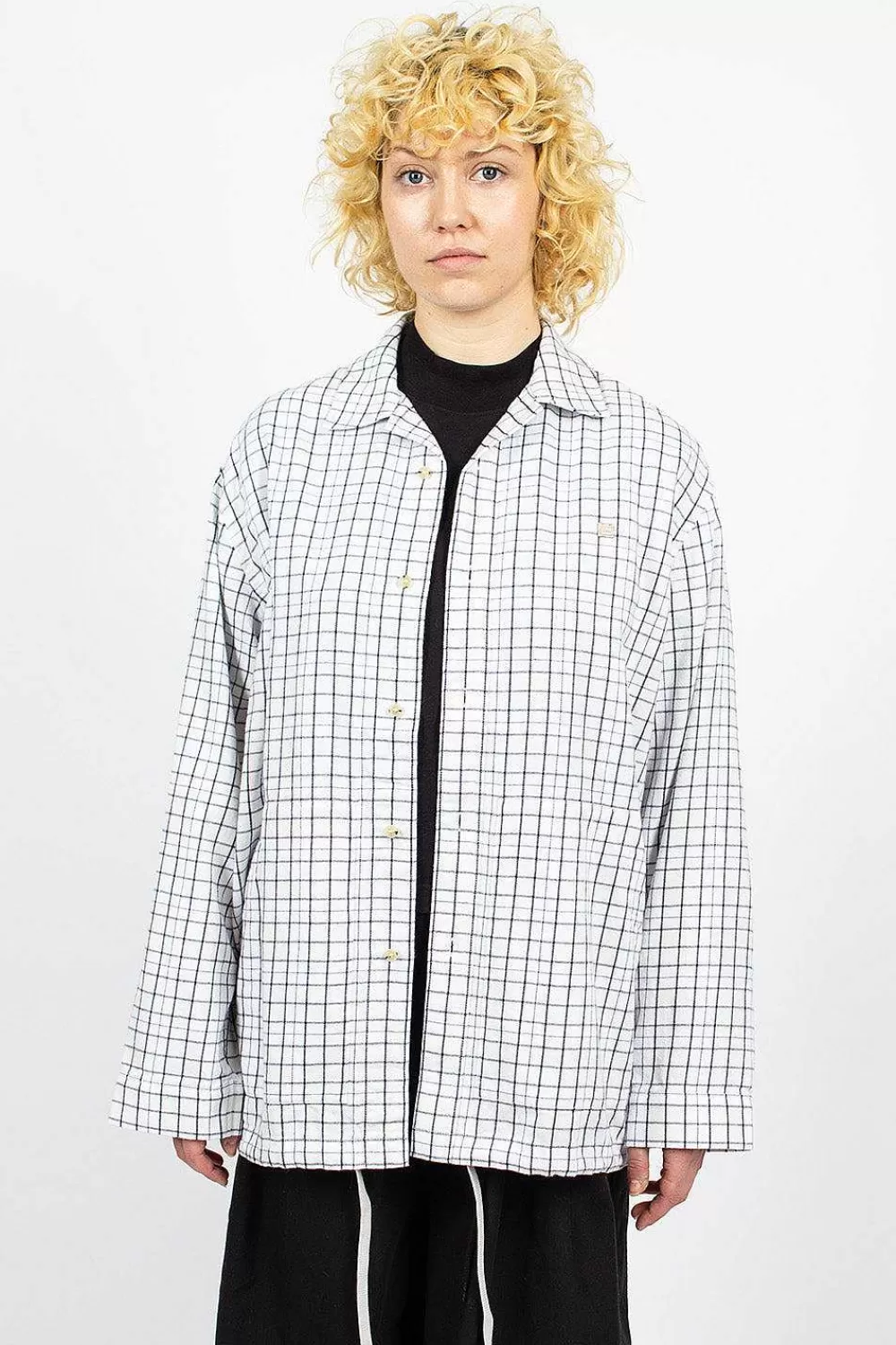 Acne Studios Flannel Overshirt White/Black | Outerwear