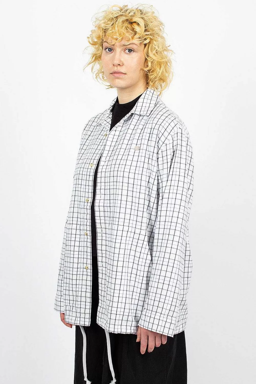 Acne Studios Flannel Overshirt White/Black | Outerwear