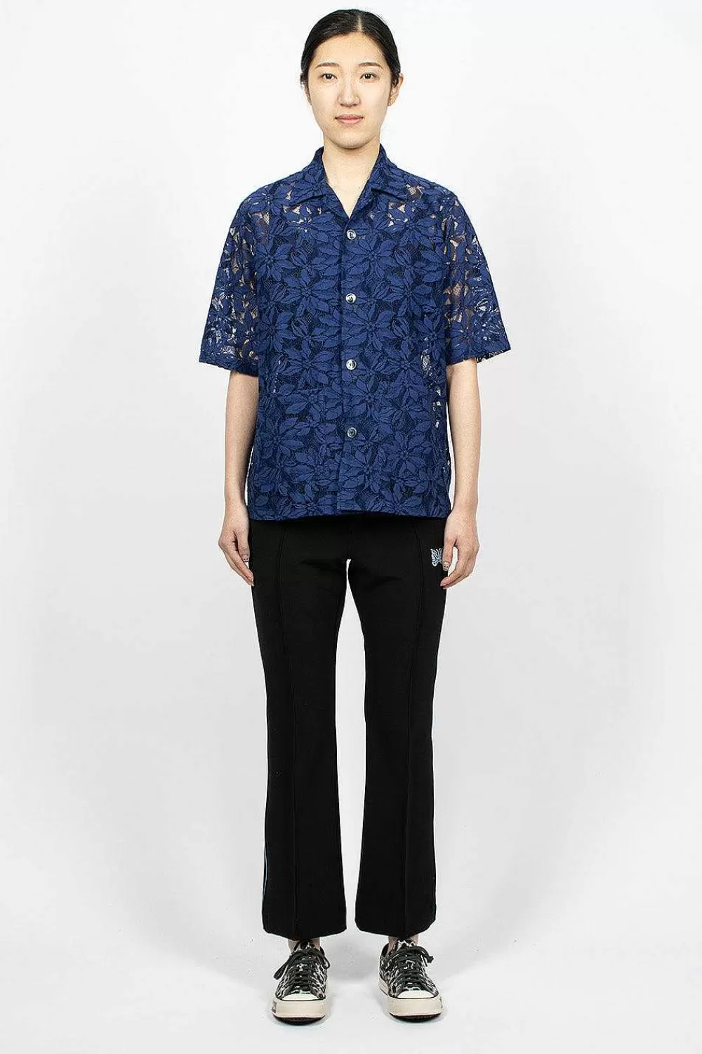 Needles Flower Lace Cabana Shirt Navy | Shirts