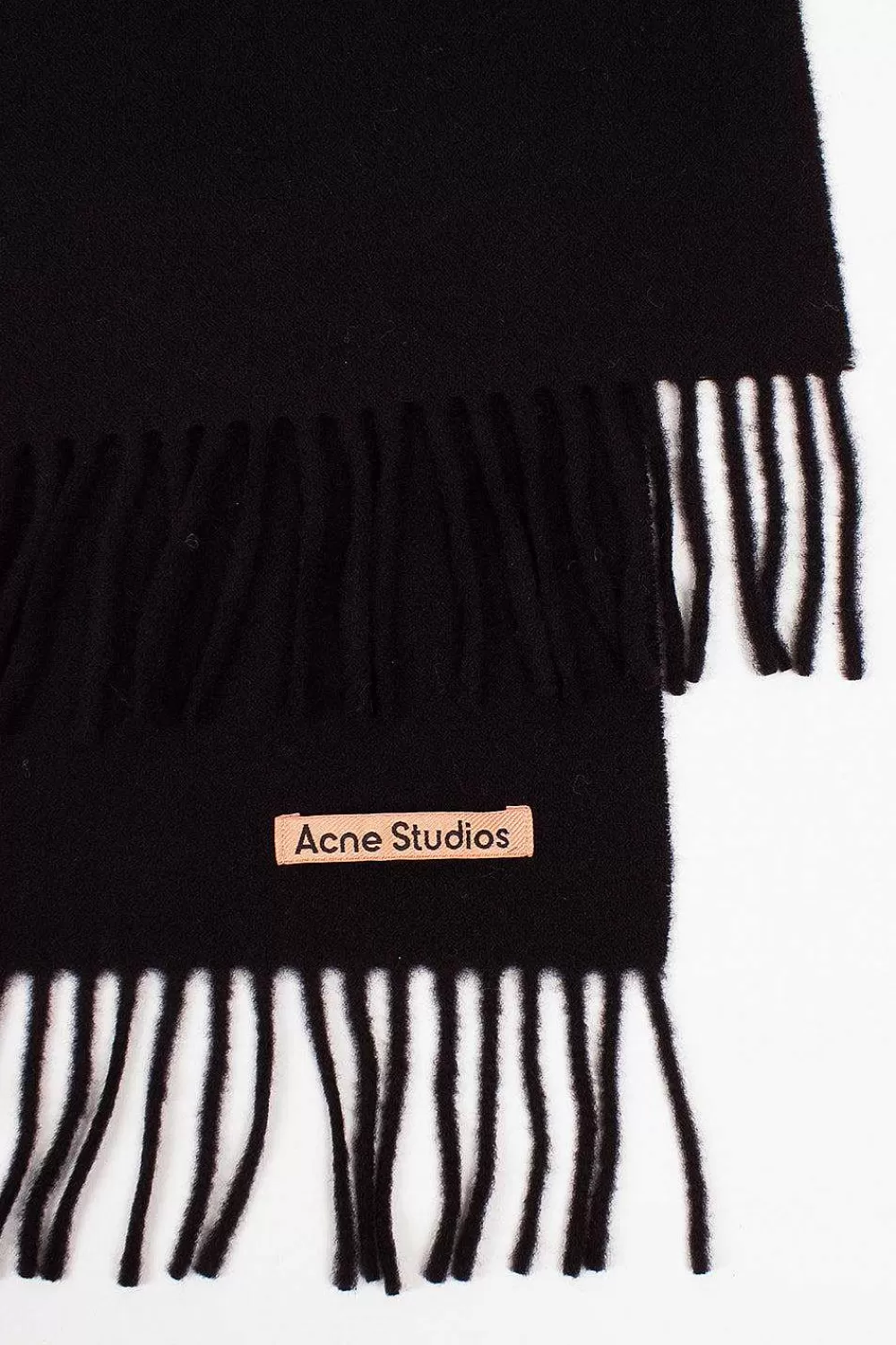 Acne Studios Fringed Wool Scarf Black | Scarves & Gloves