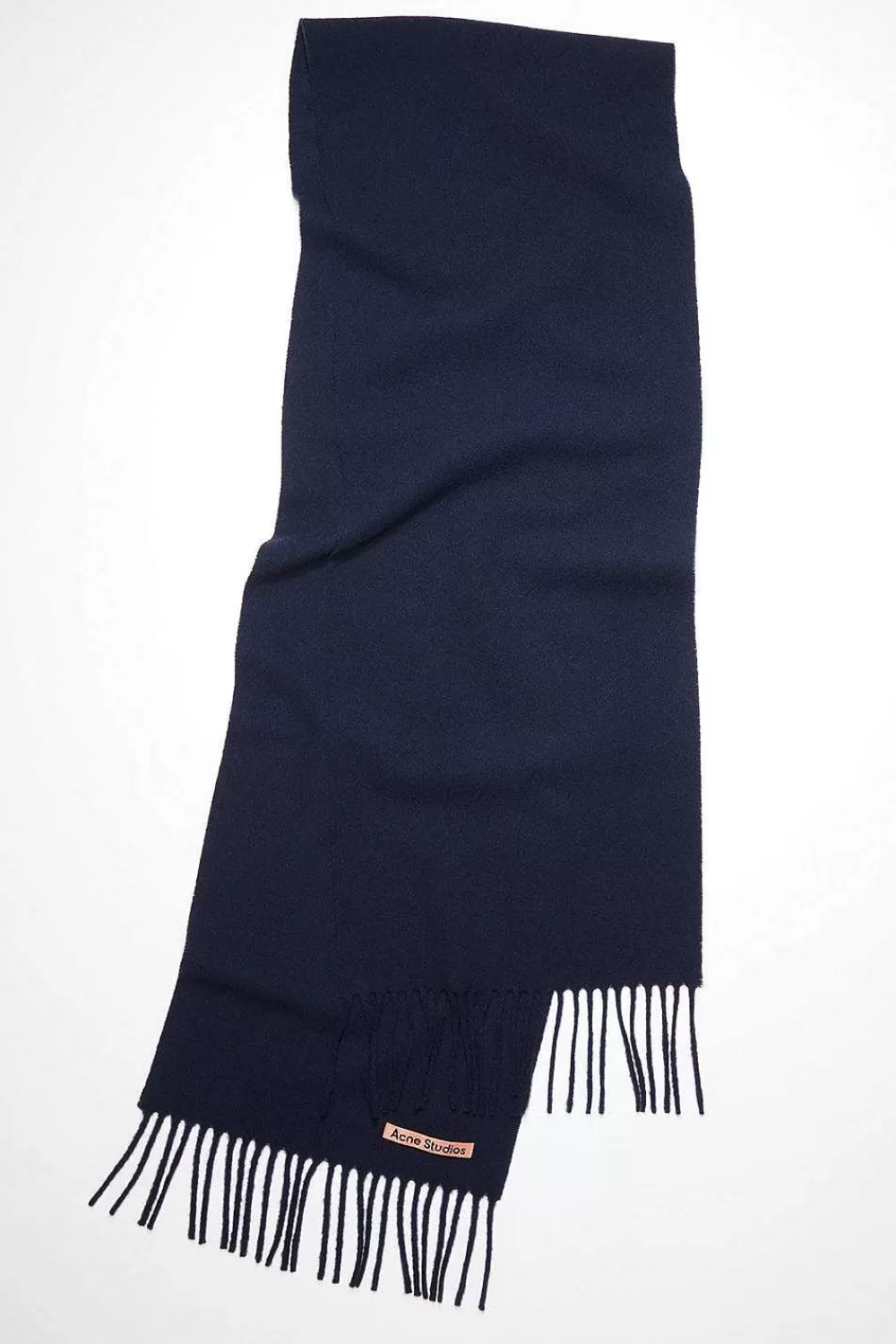 Acne Studios Fringed Wool Scarf Navy | Scarves & Gloves