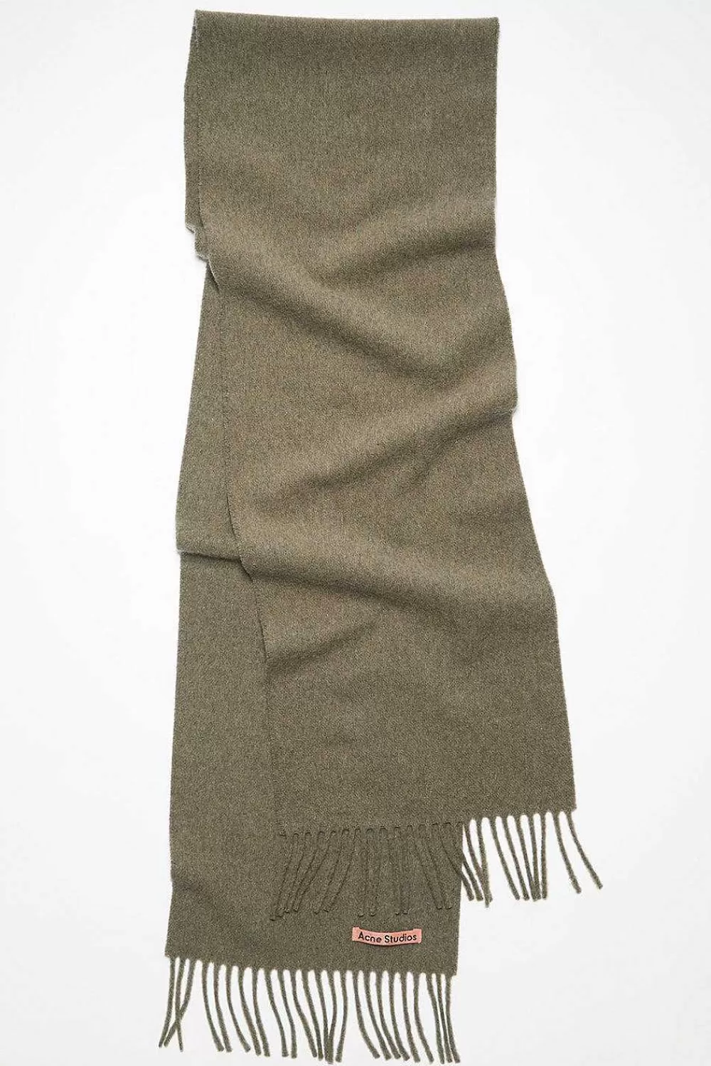 Acne Studios Fringed Wool Scarf Olive | Scarves & Gloves