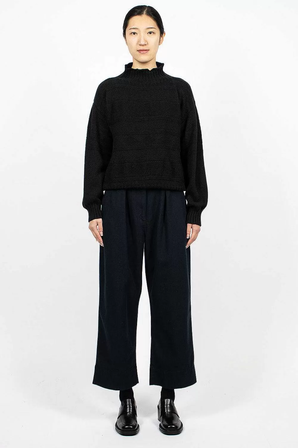 Margaret Howell Guernsey Jumper Black | Knitwear