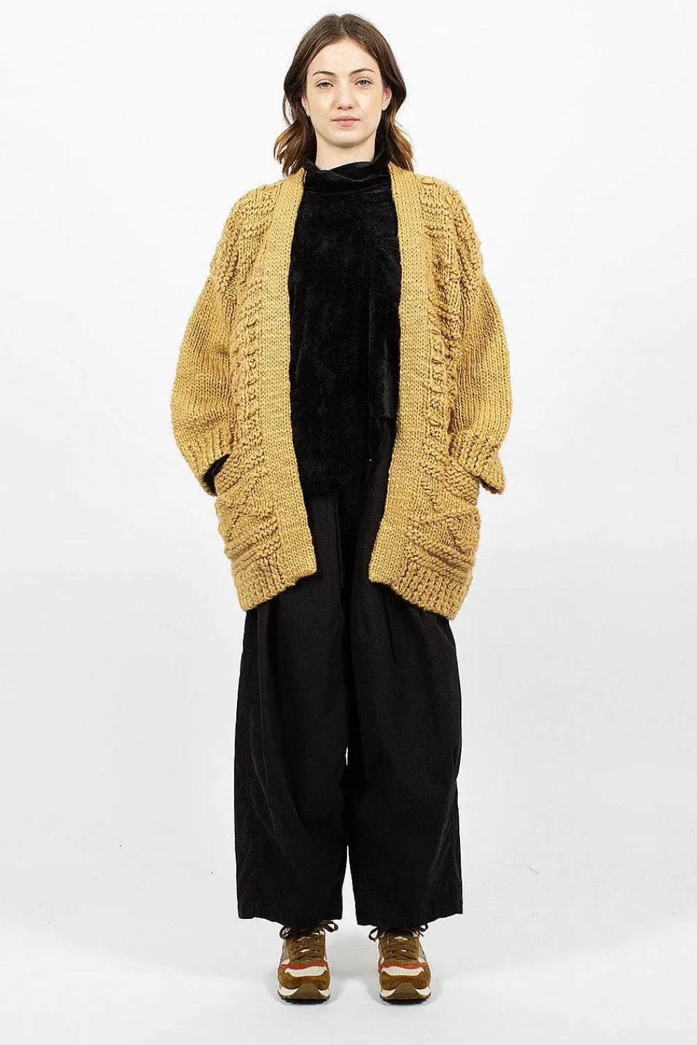 VISVIM Hand Knit Kimono Cardigan Beige | Outerwear